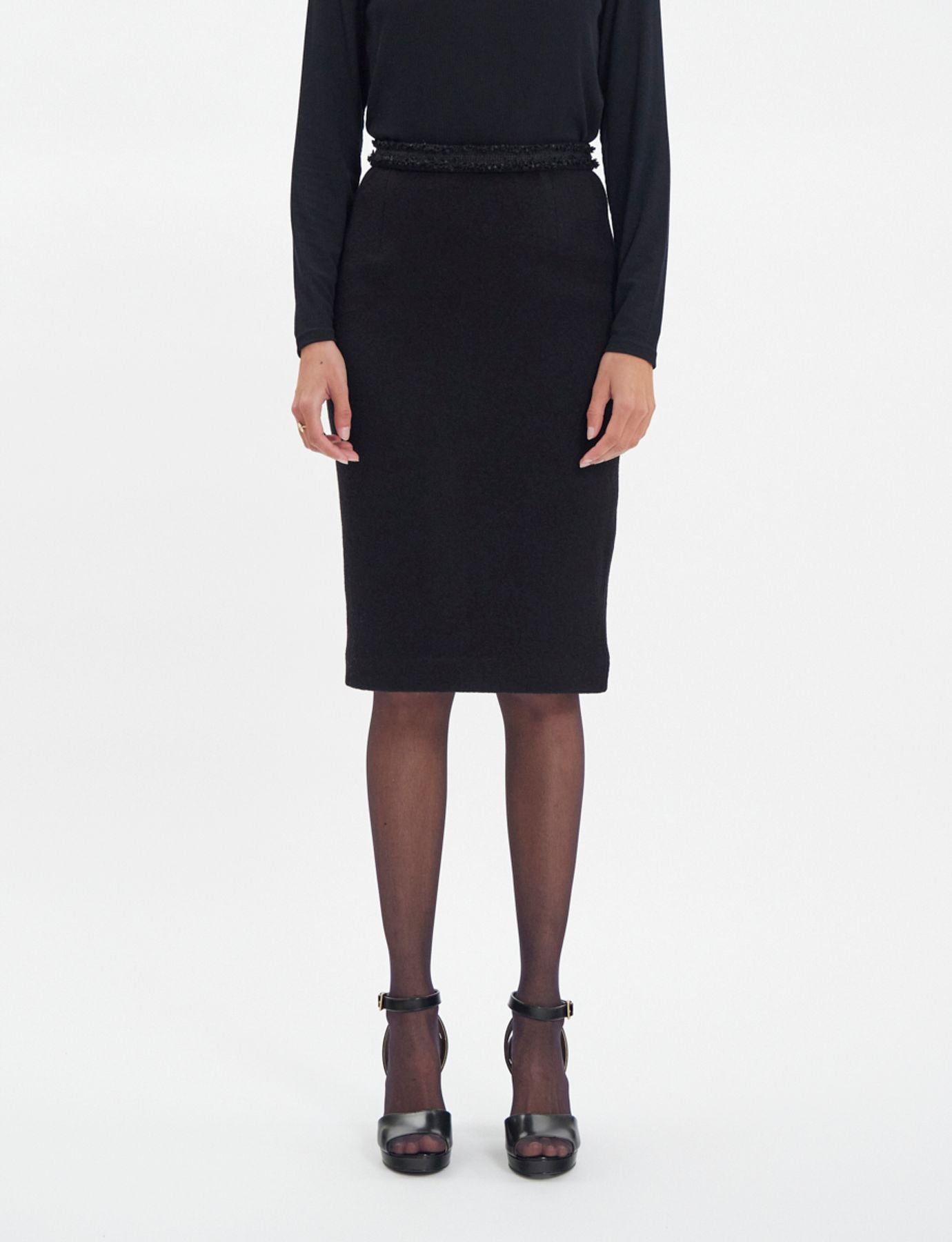 Falda Gabriela di lana nera