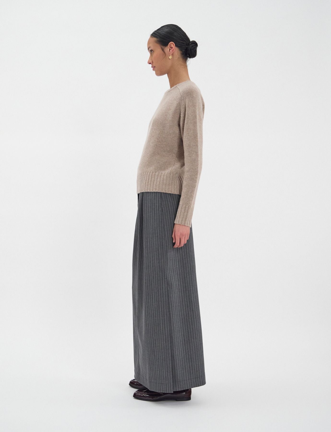 Maglia Arthur in lana e cashmere beige