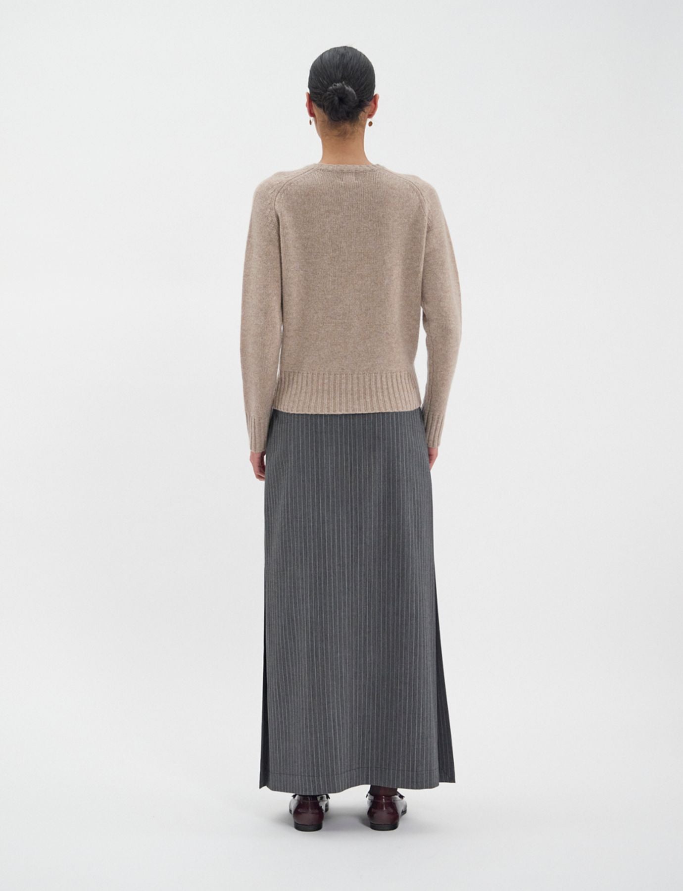 Maglia Arthur in lana e cashmere beige