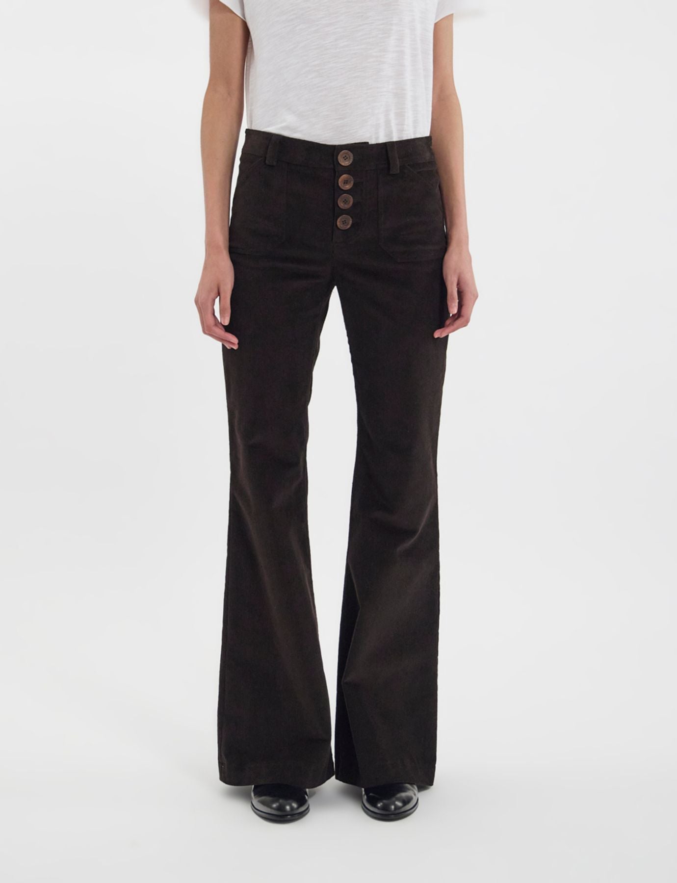 Pantaloni Charlotte in velluto millerighe marrone