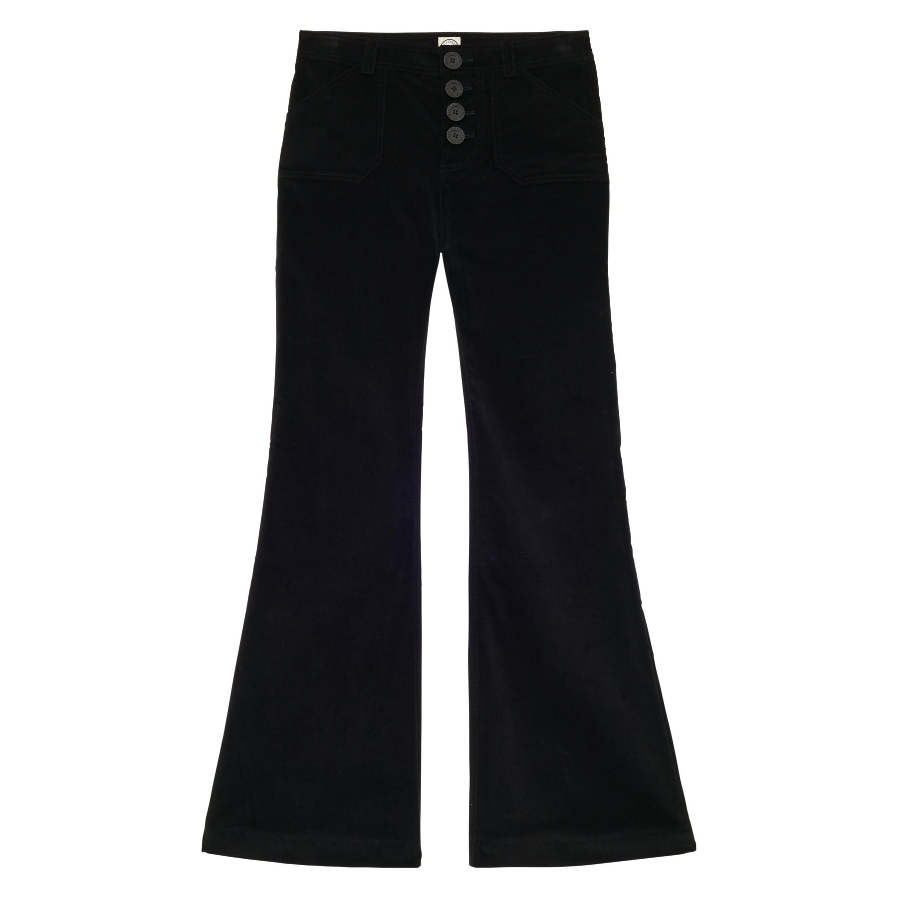 Pantalone Charlotte di terciopelo nero liso