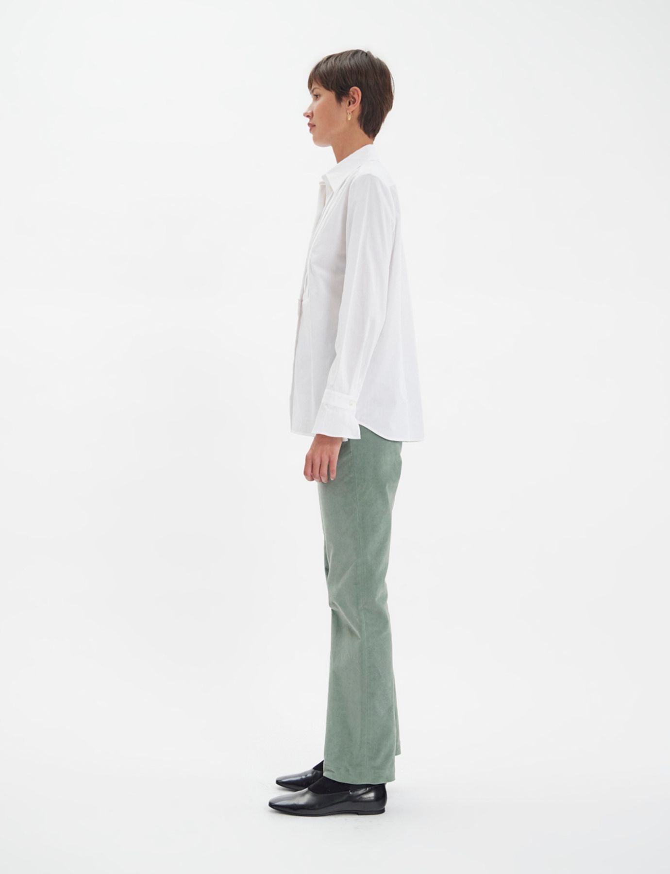 Camisa bianca di algodón Clara