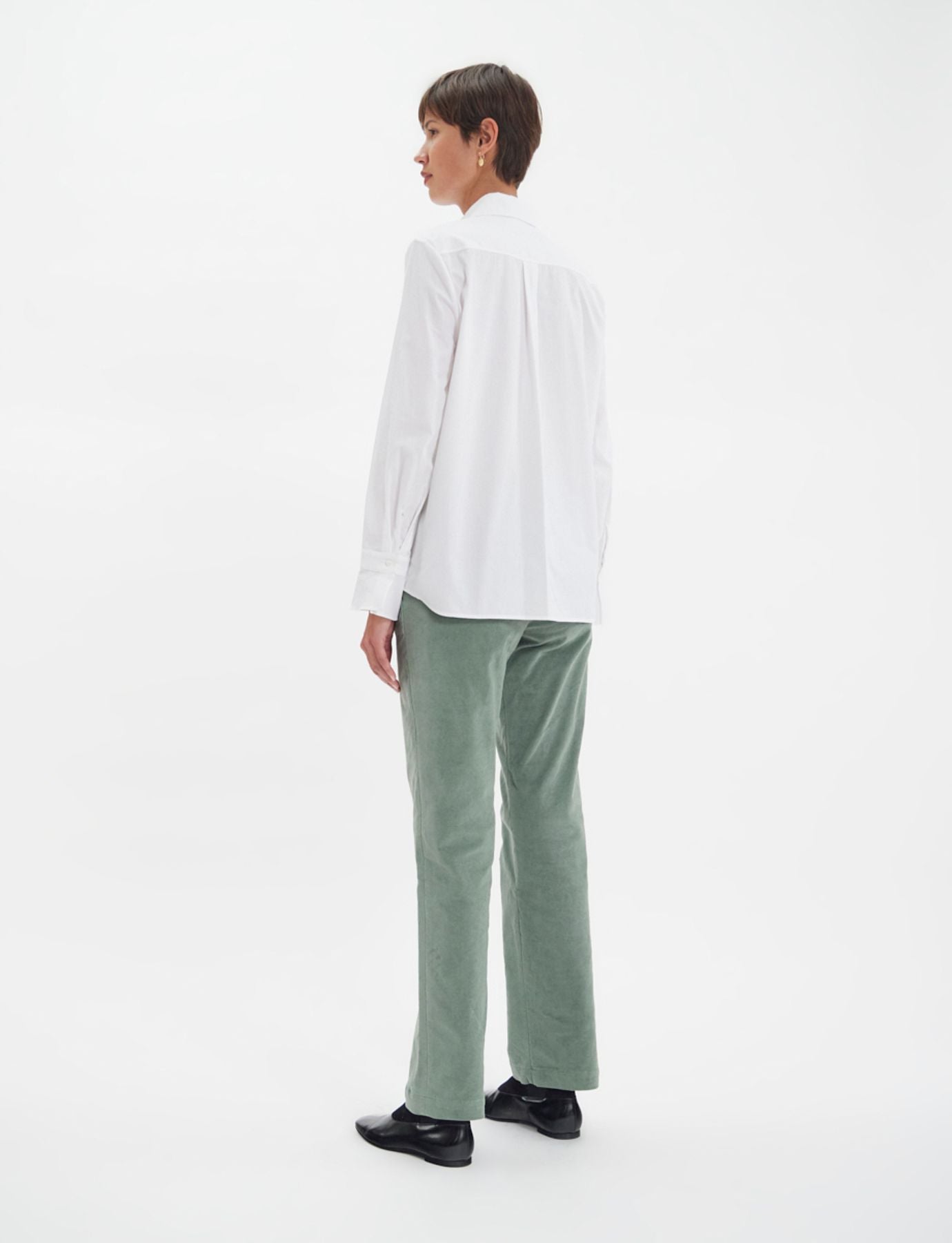 Camisa bianca di algodón Clara