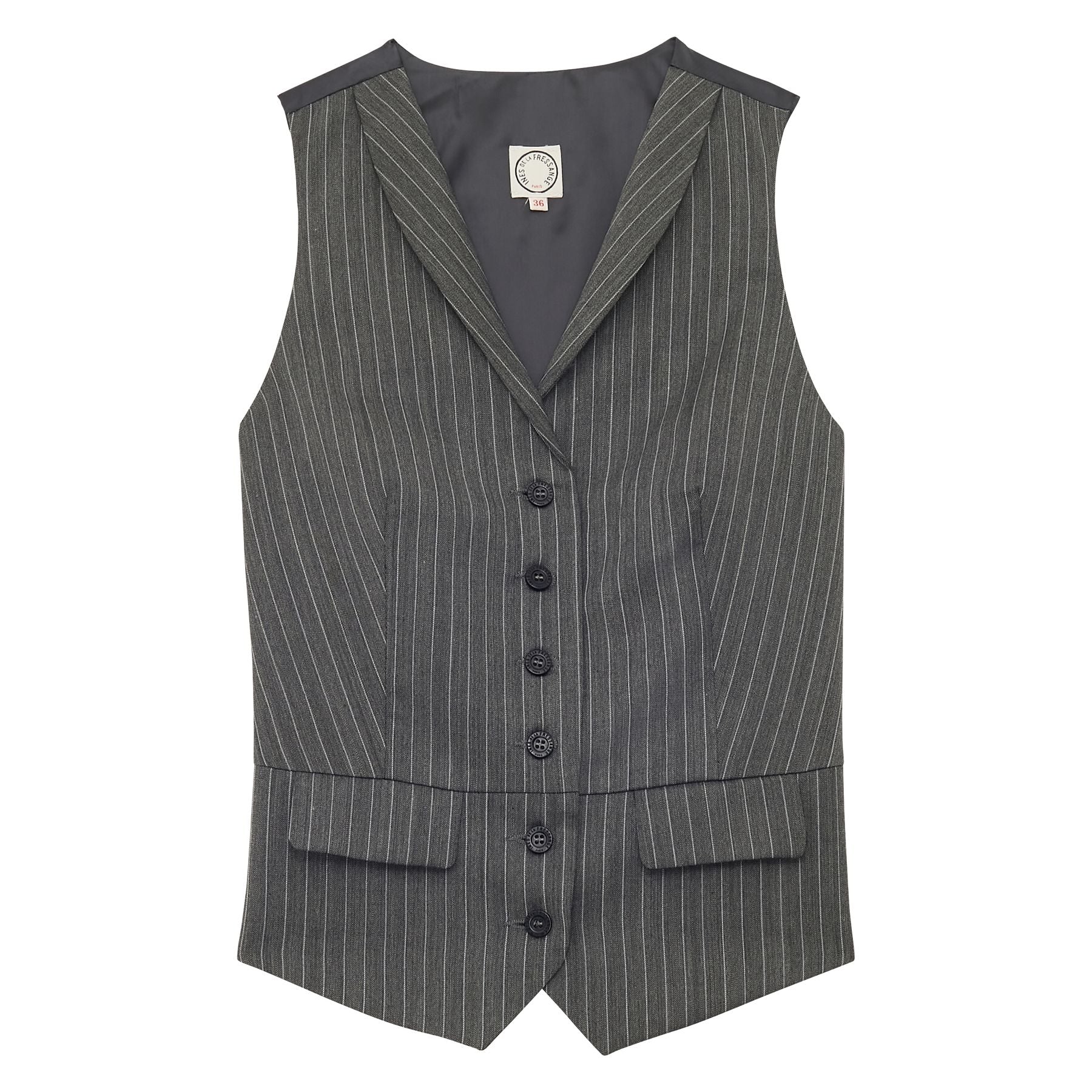 Chaleco Robinson grigio con strisce bianche
