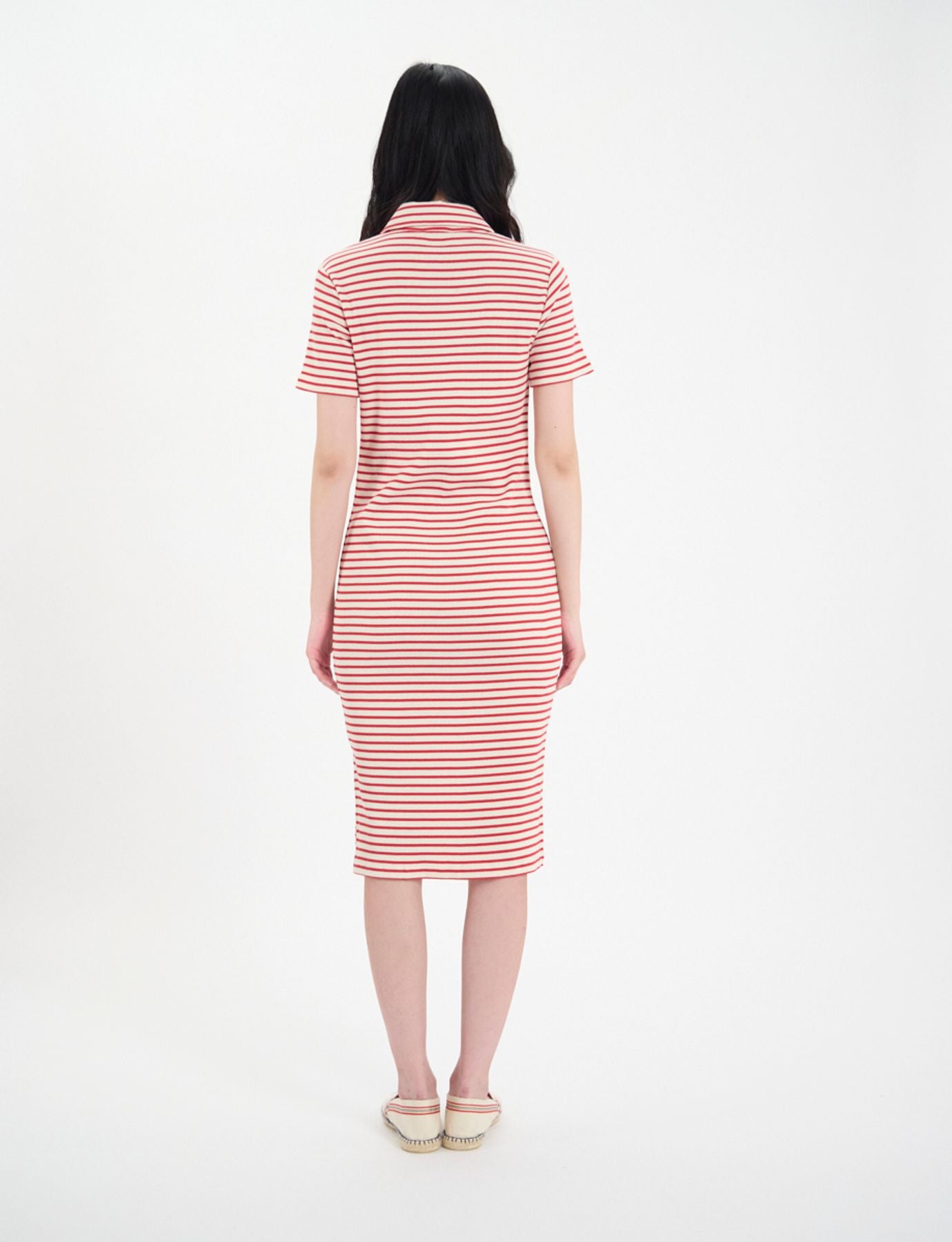 Romane dress in red organic cotton