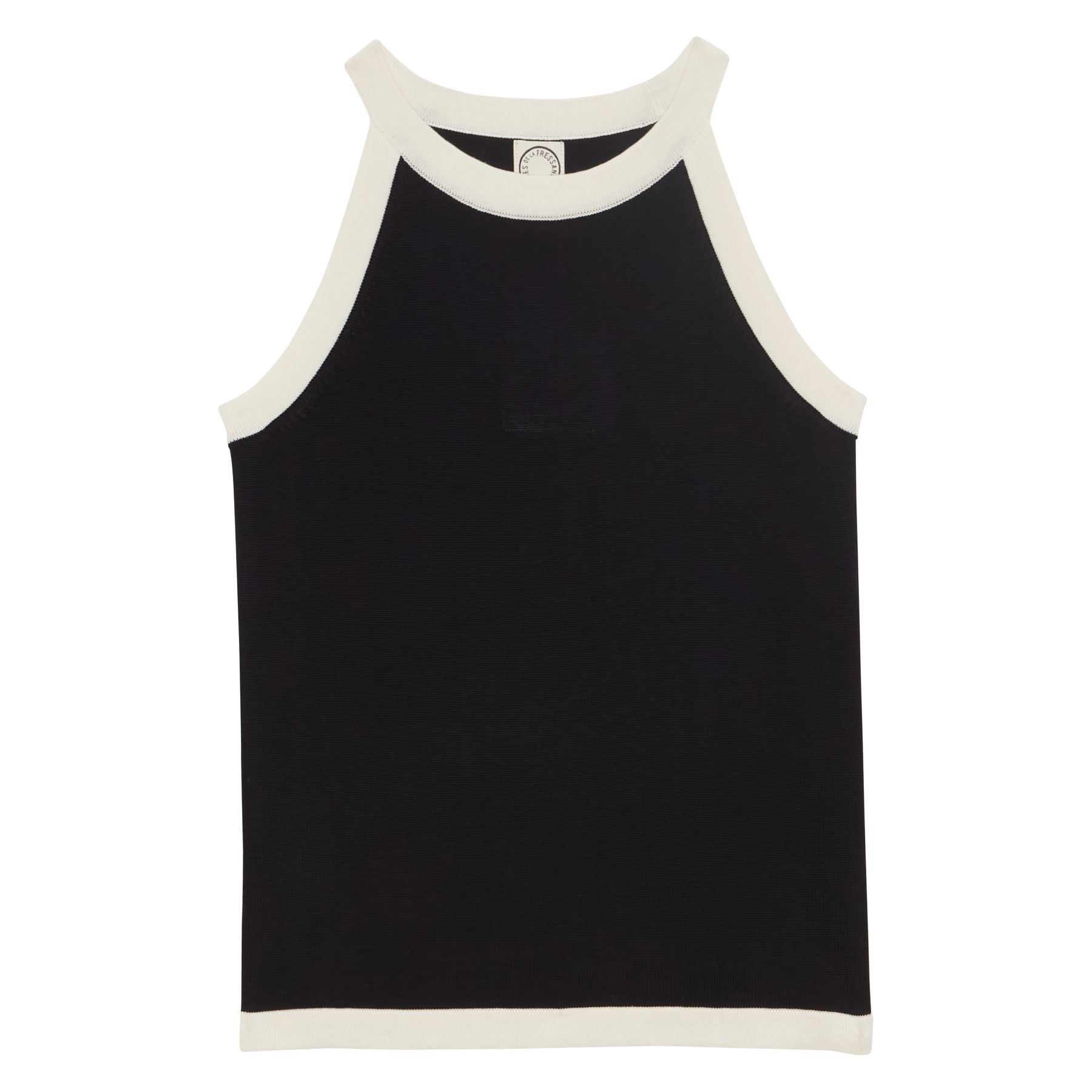 Top Alvaro in seta e cotone color navy