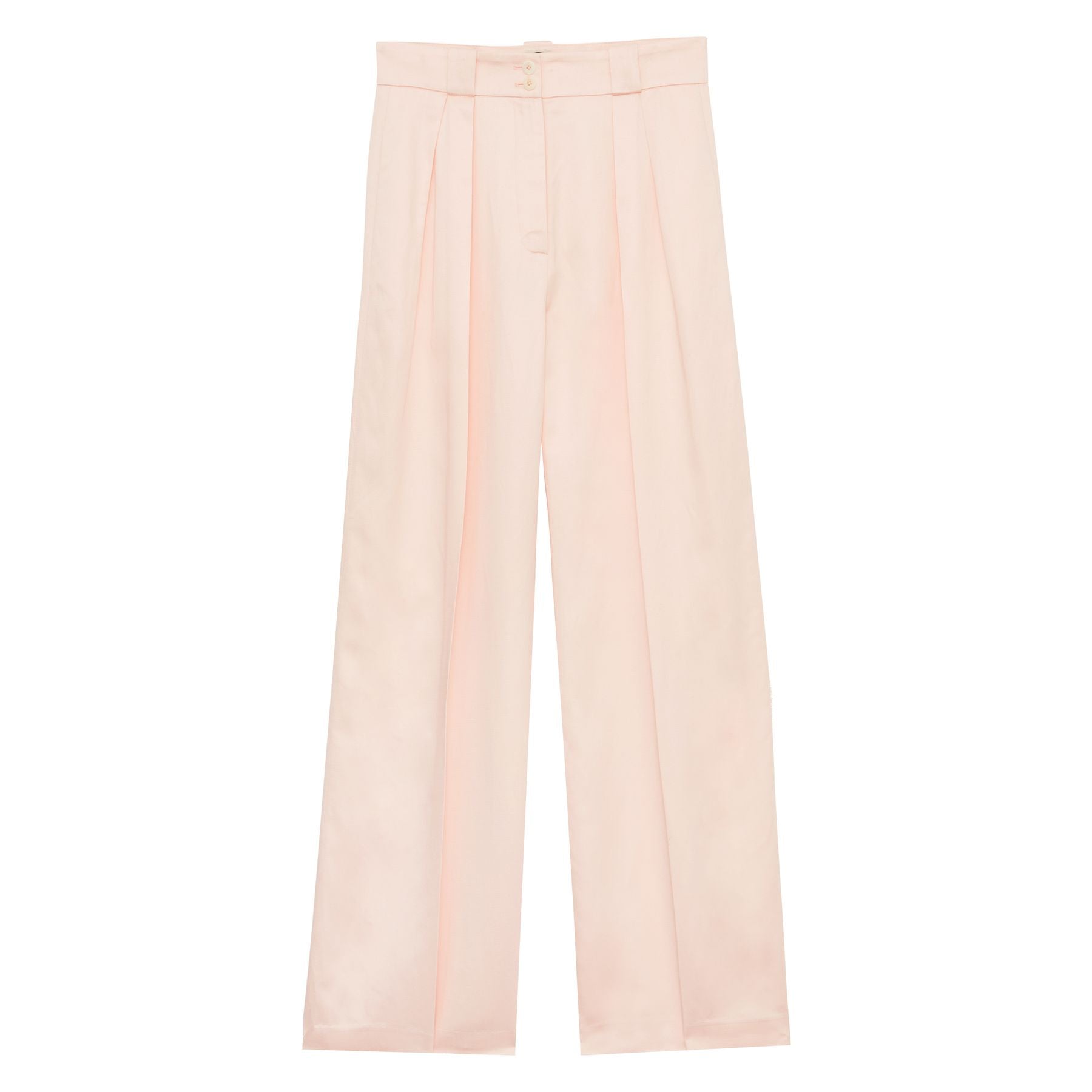 Pantaloni Marlène in misto lino rosa pallido
