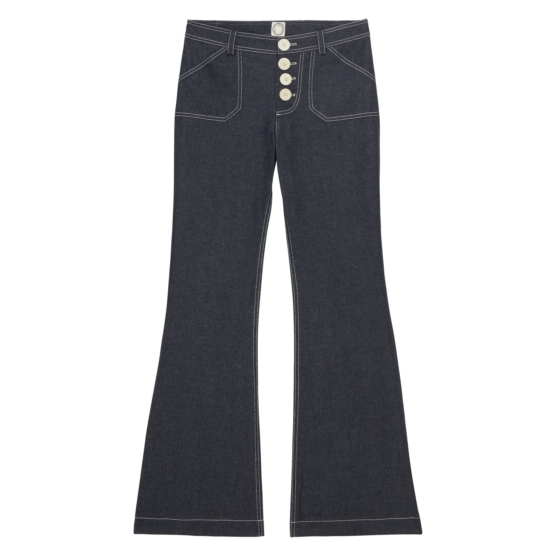 Pantalone Charlotte di algodón blu marino
