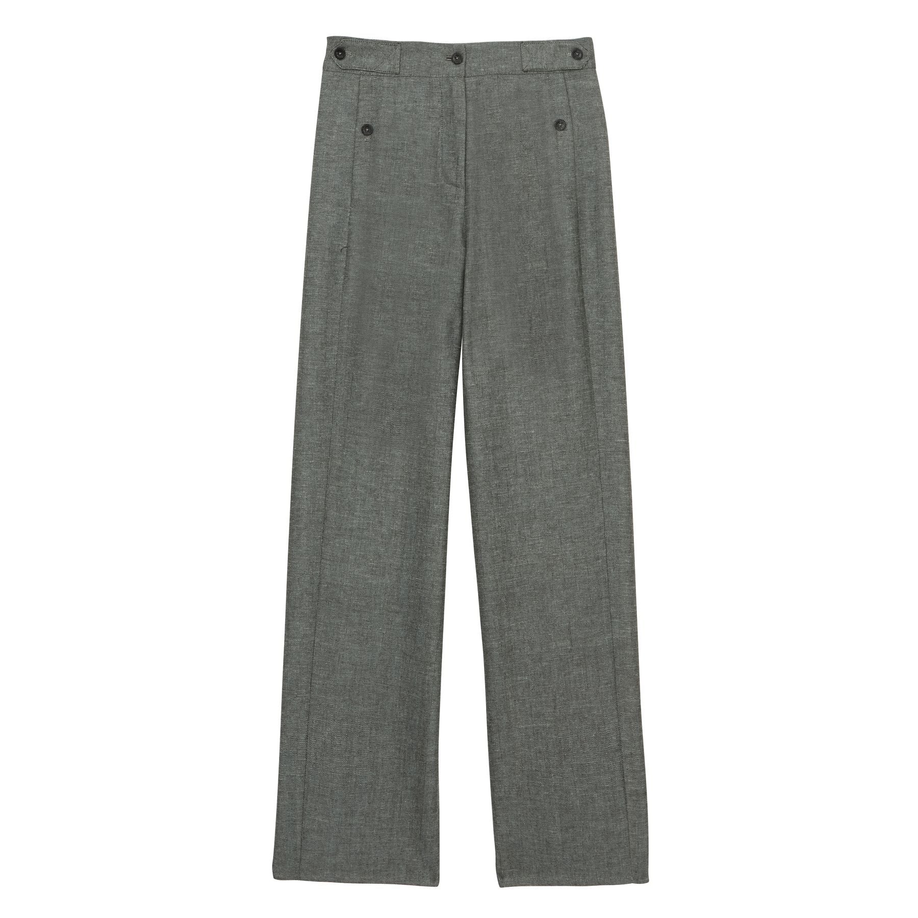Pantalón con pinzas Piotr en mezcla de lino gris