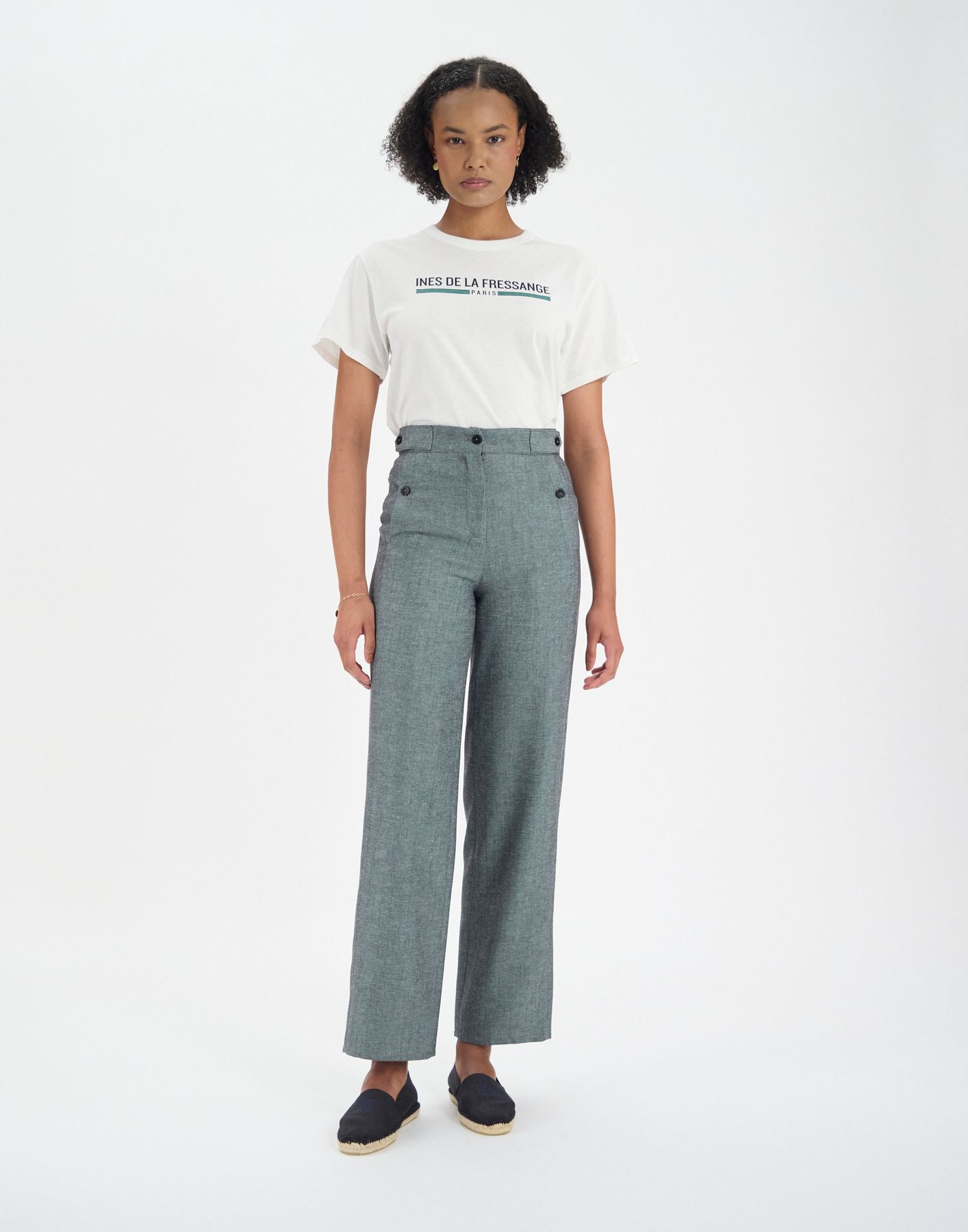 Pantalón con pinzas Piotr en mezcla de lino gris