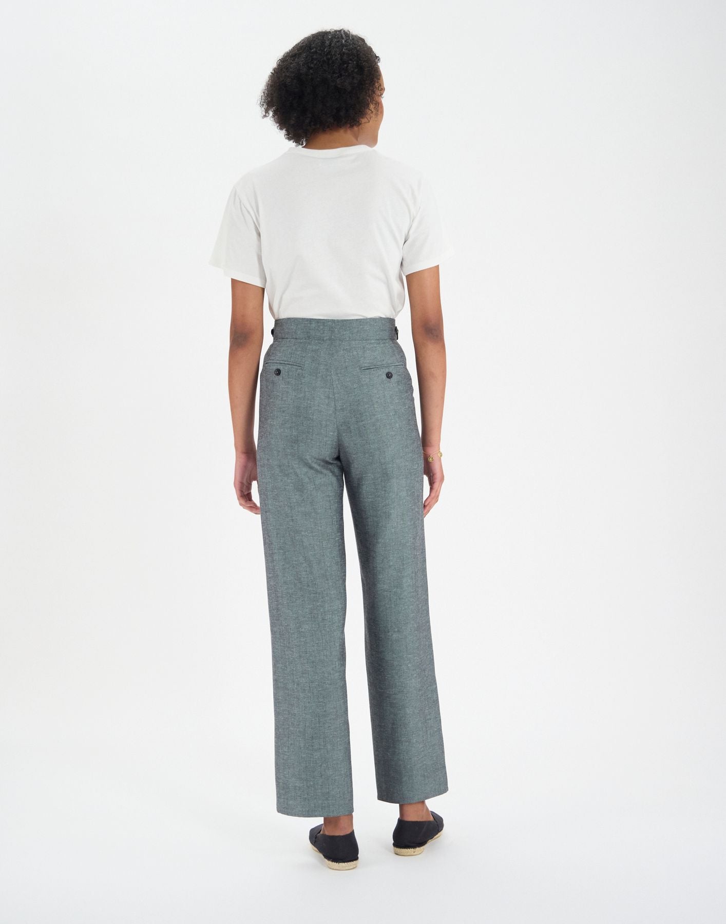 Pantalón con pinzas Piotr en mezcla de lino gris