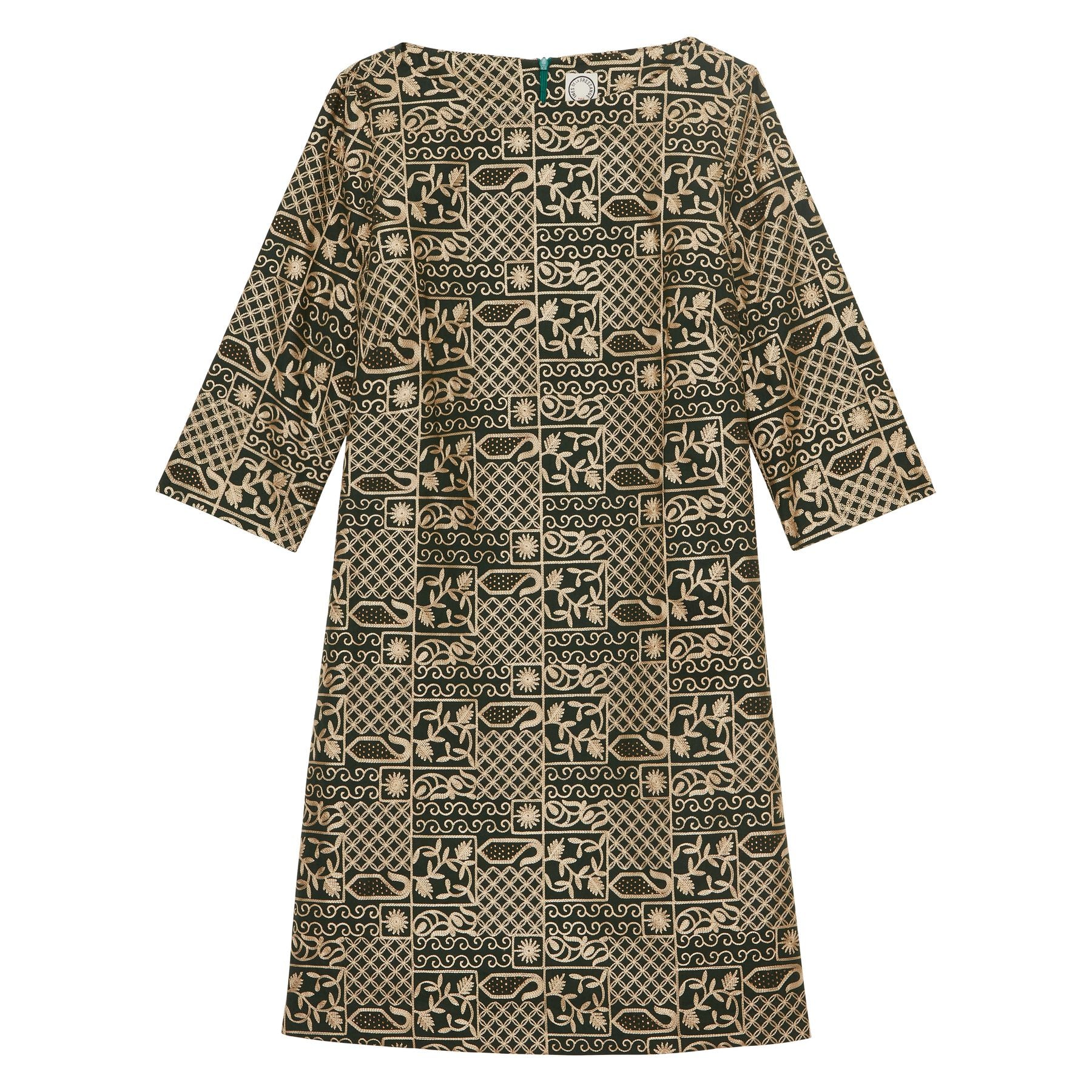 Vestido Megan de algodón bordado verde