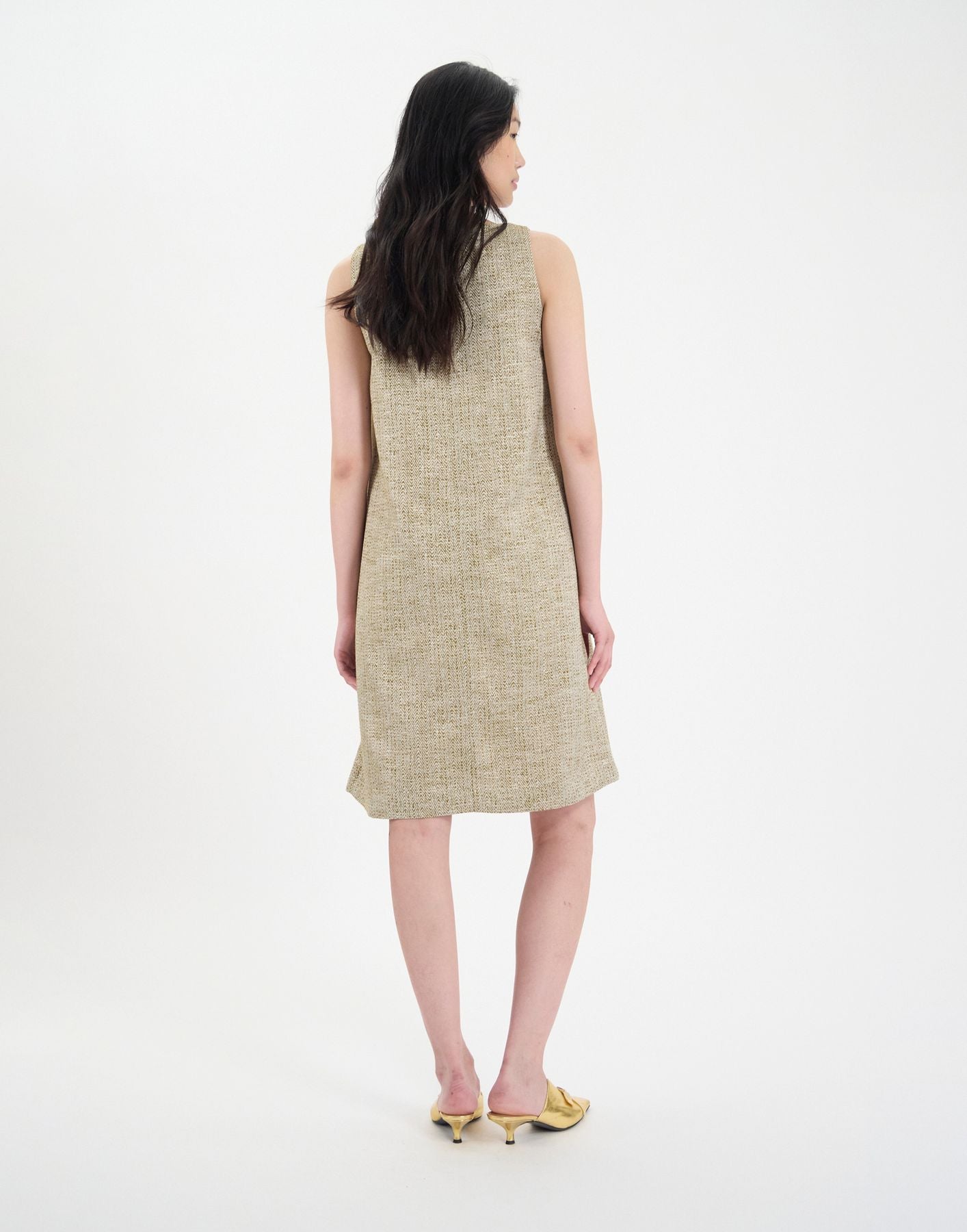 Vestido Madeleine en mezcla de algodón dorado