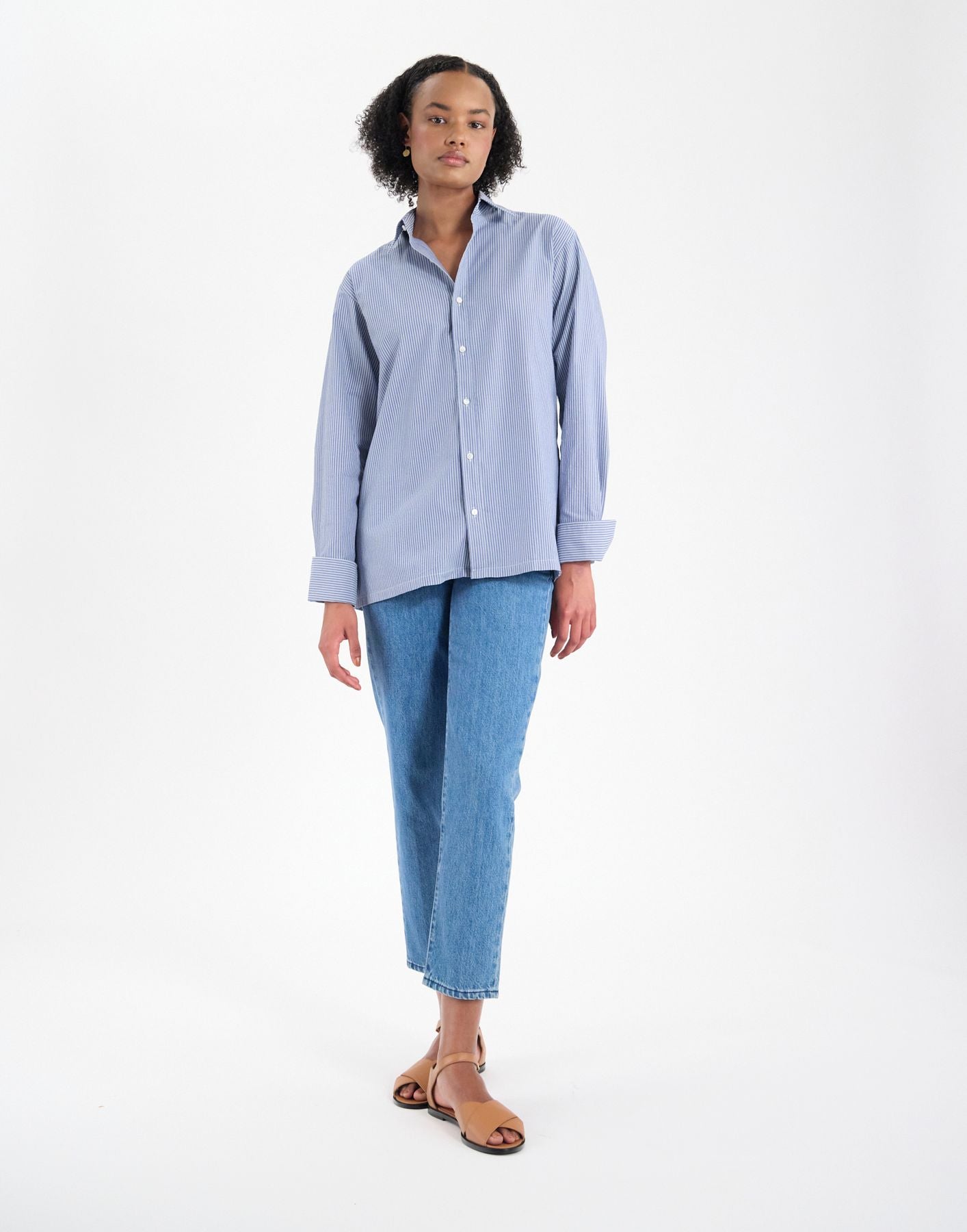Camisa de algodón azul Nova