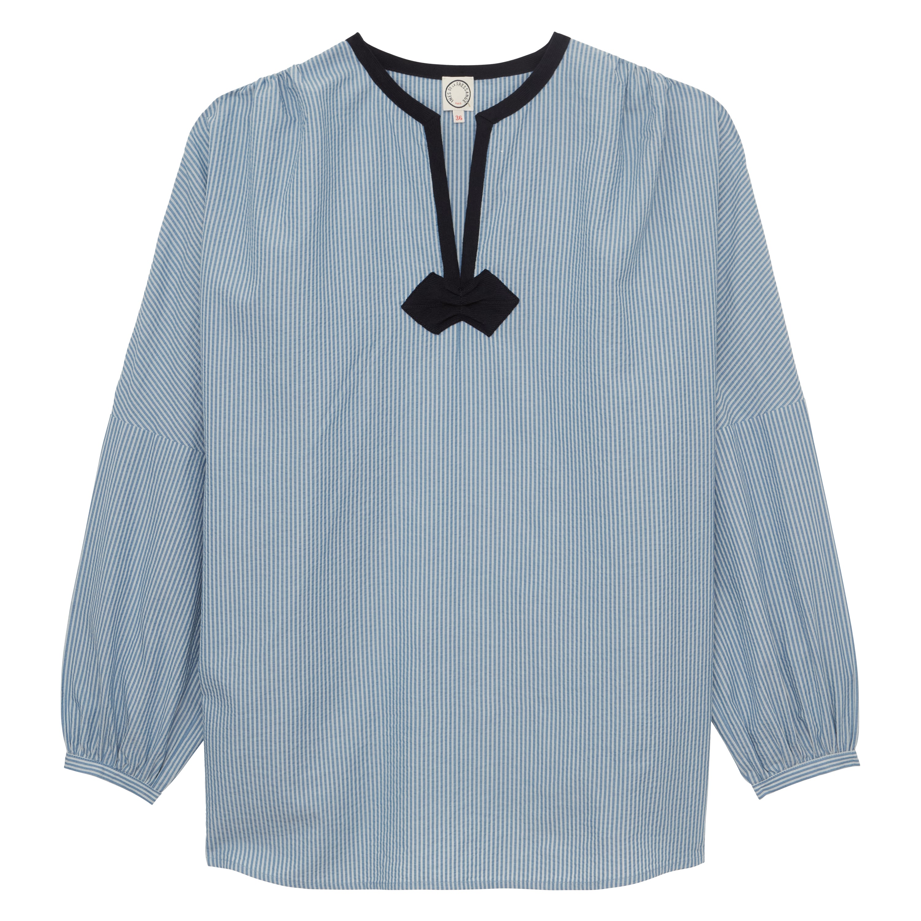 Ida top in blue cotton