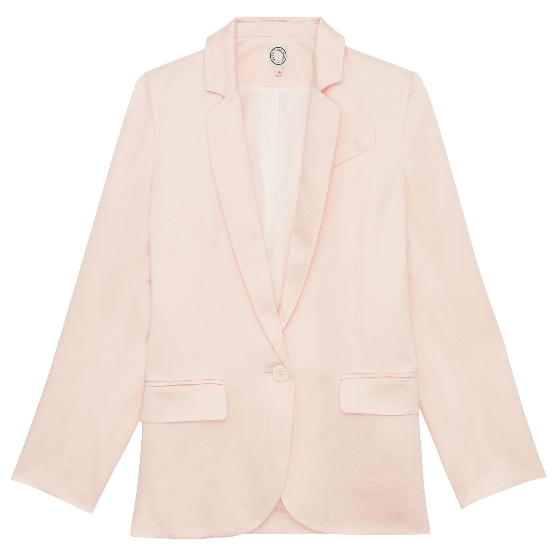 Giacca Bruna in lino e viscosa rosa chiaro