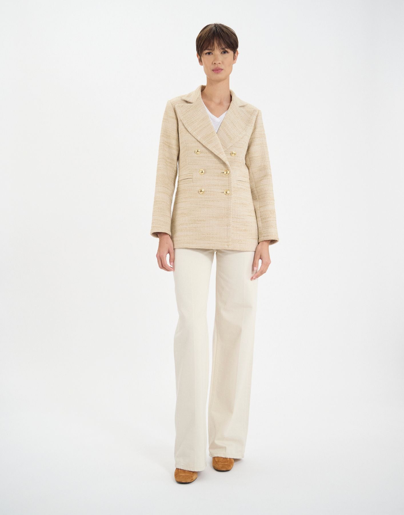 Bart-Jacke aus Baumwollgemisch sand