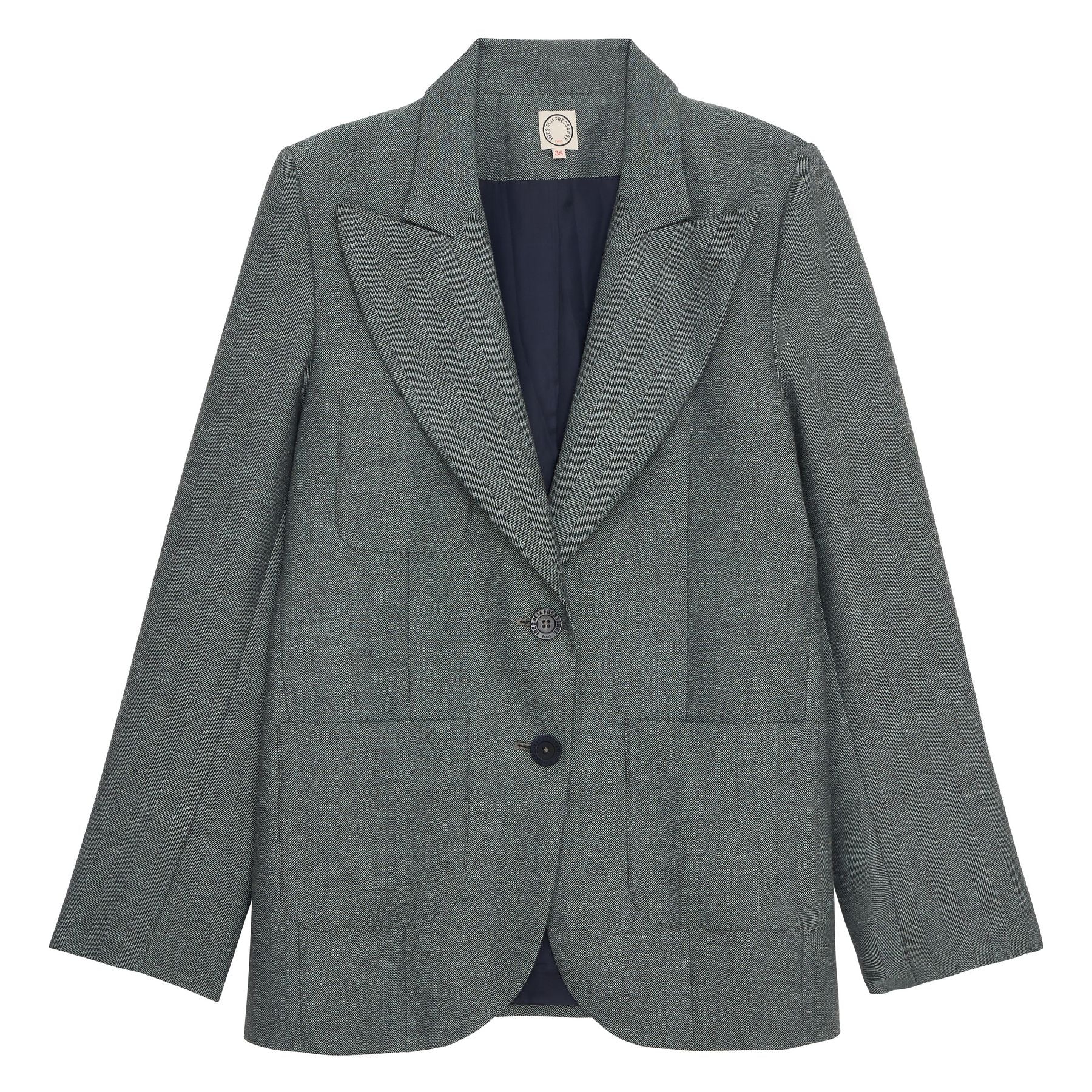 Thadee-Jacke aus grauem Halbleinen