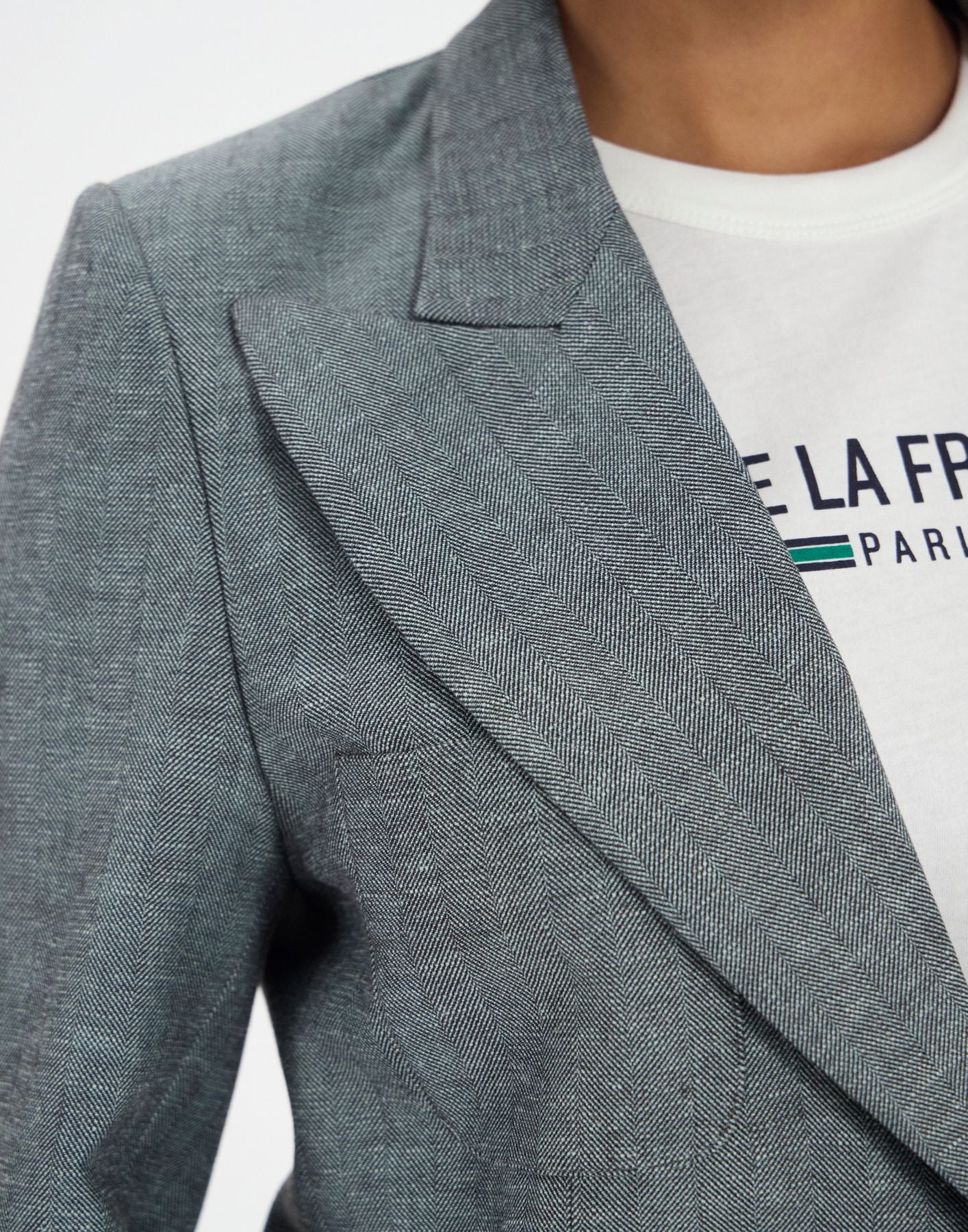 Thadee-Jacke aus grauem Halbleinen