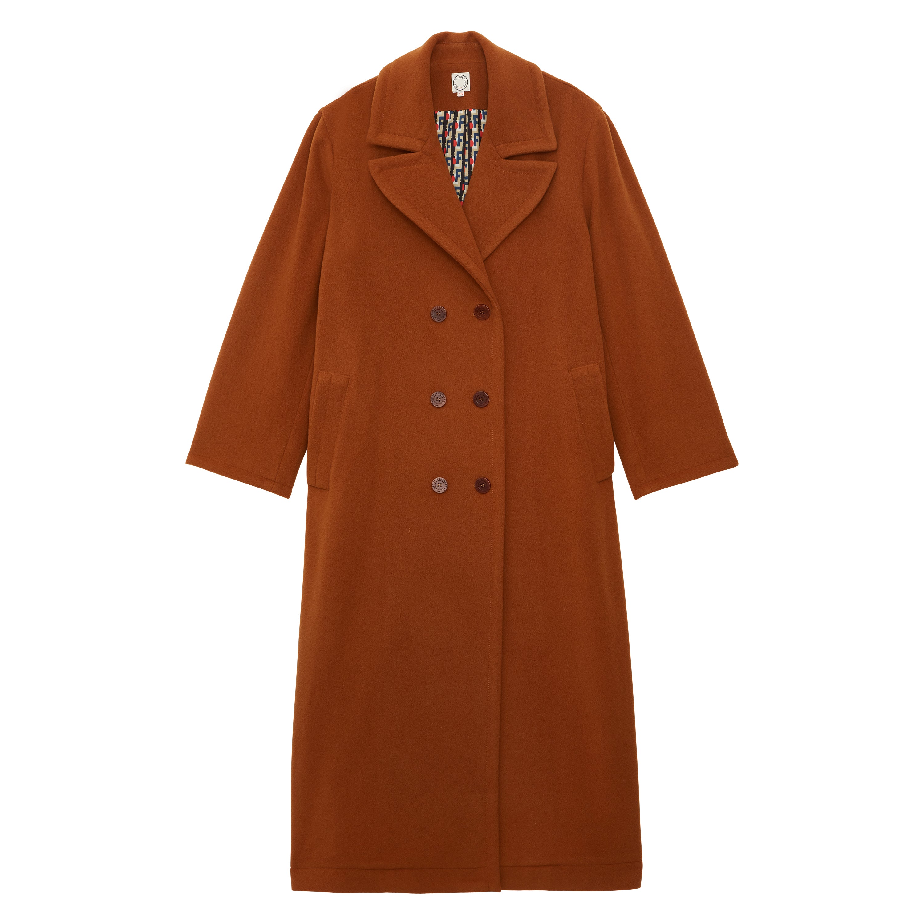 Manteau Denise en lainage à chevrons