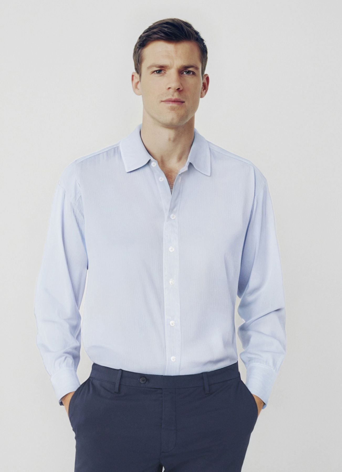 Camicia Olivier azzurra da uomo