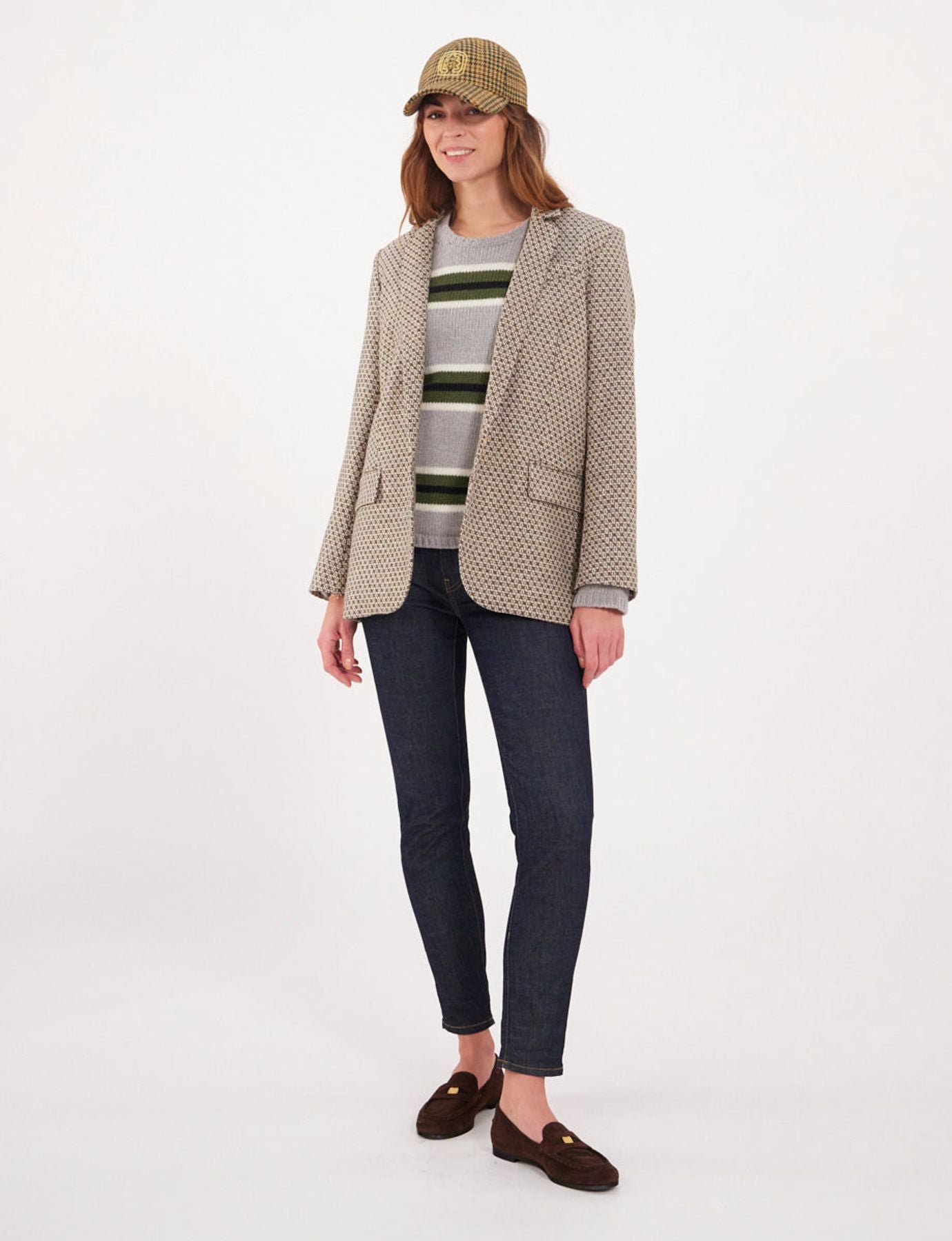 Giacca in lana Bruna marrone/ecrù