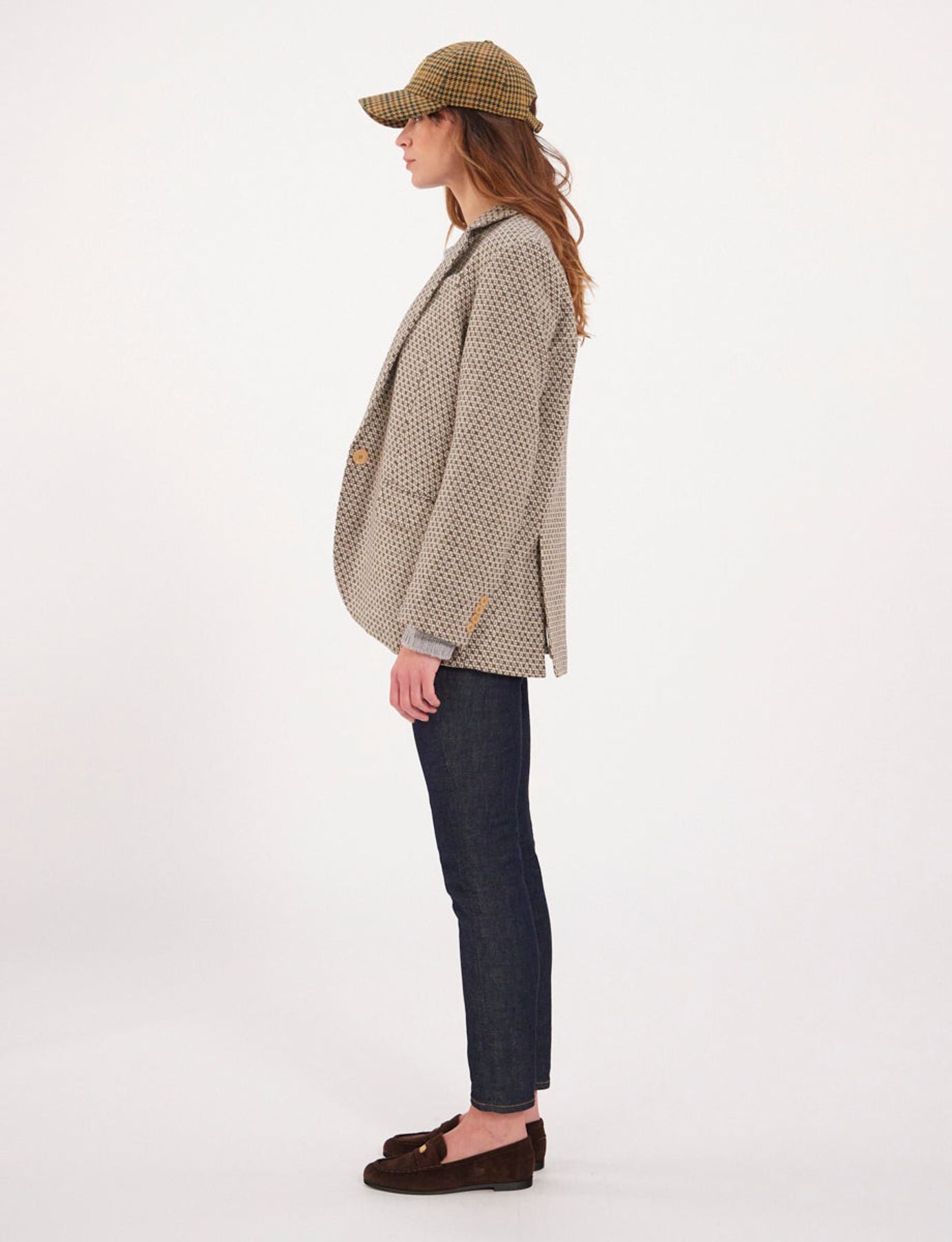 Giacca in lana Bruna marrone/ecrù