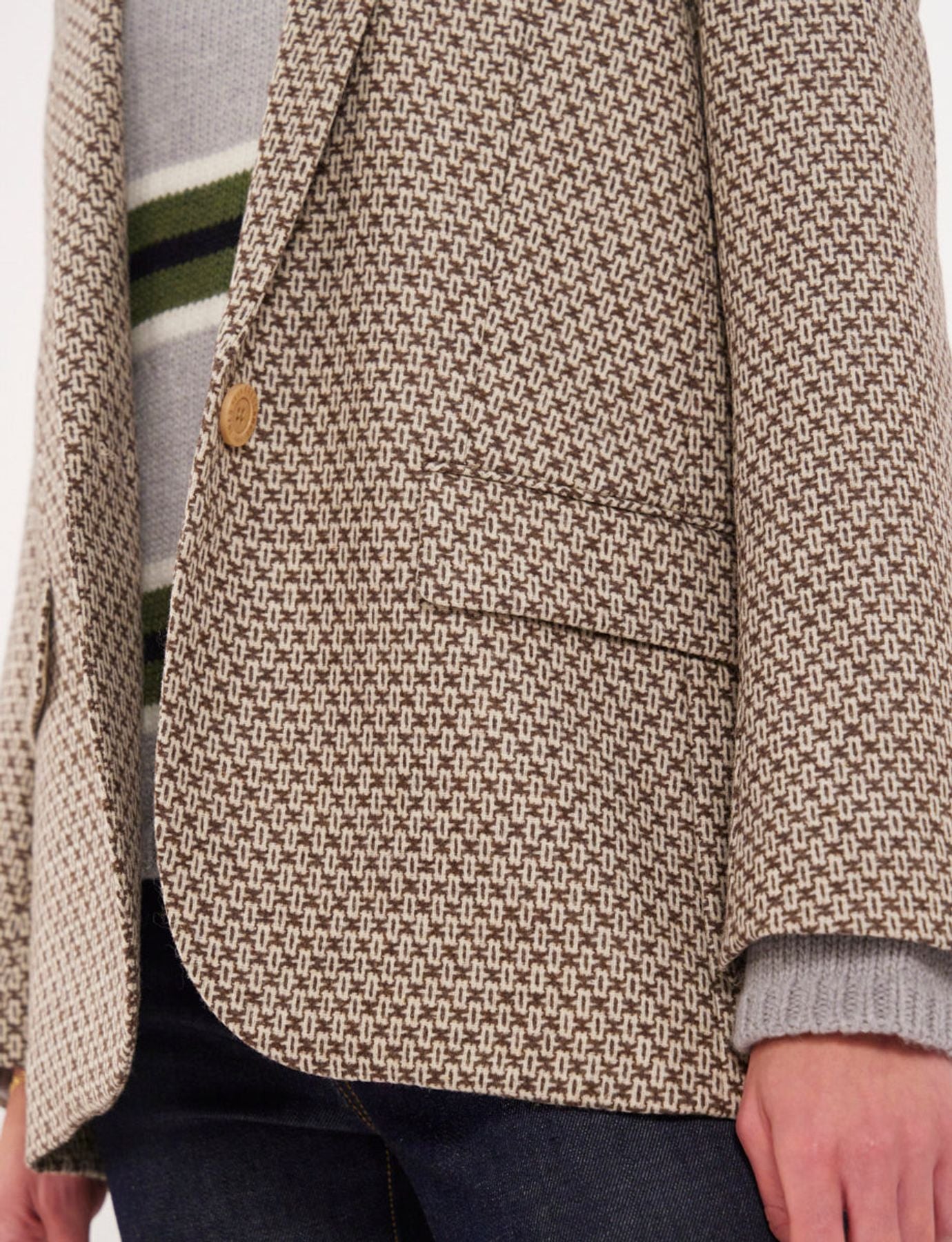 Giacca in lana Bruna marrone/ecrù