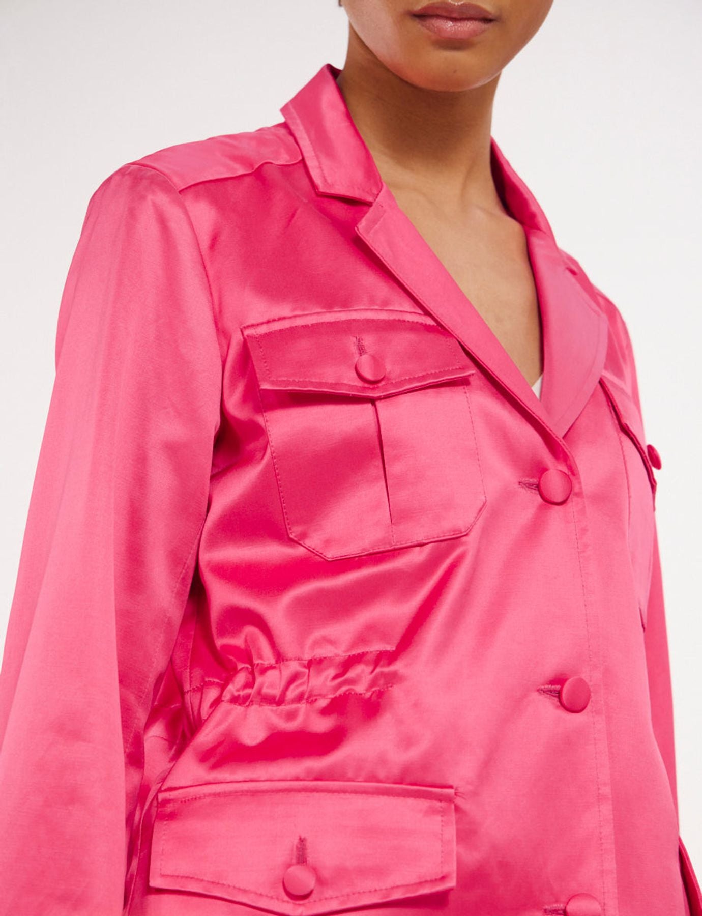 Giacca Flipper in raso rosa
