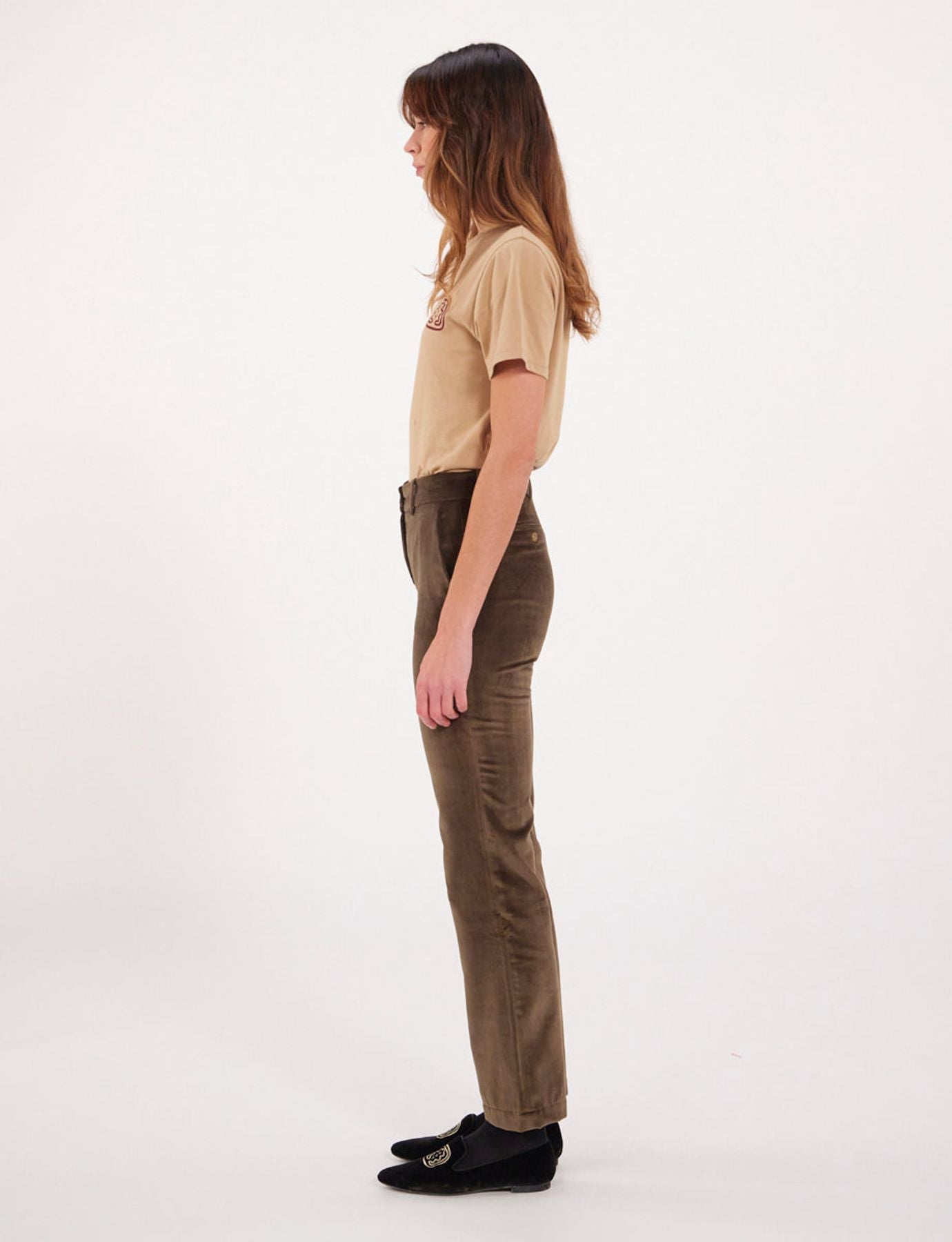 Pantalone di pana caqui oscuro Francisco
