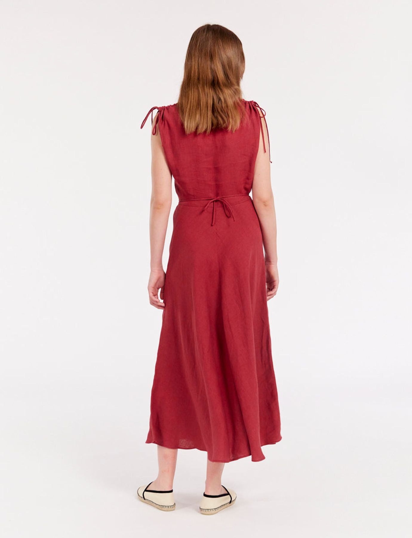 Vestido Violine de lino frambuesa