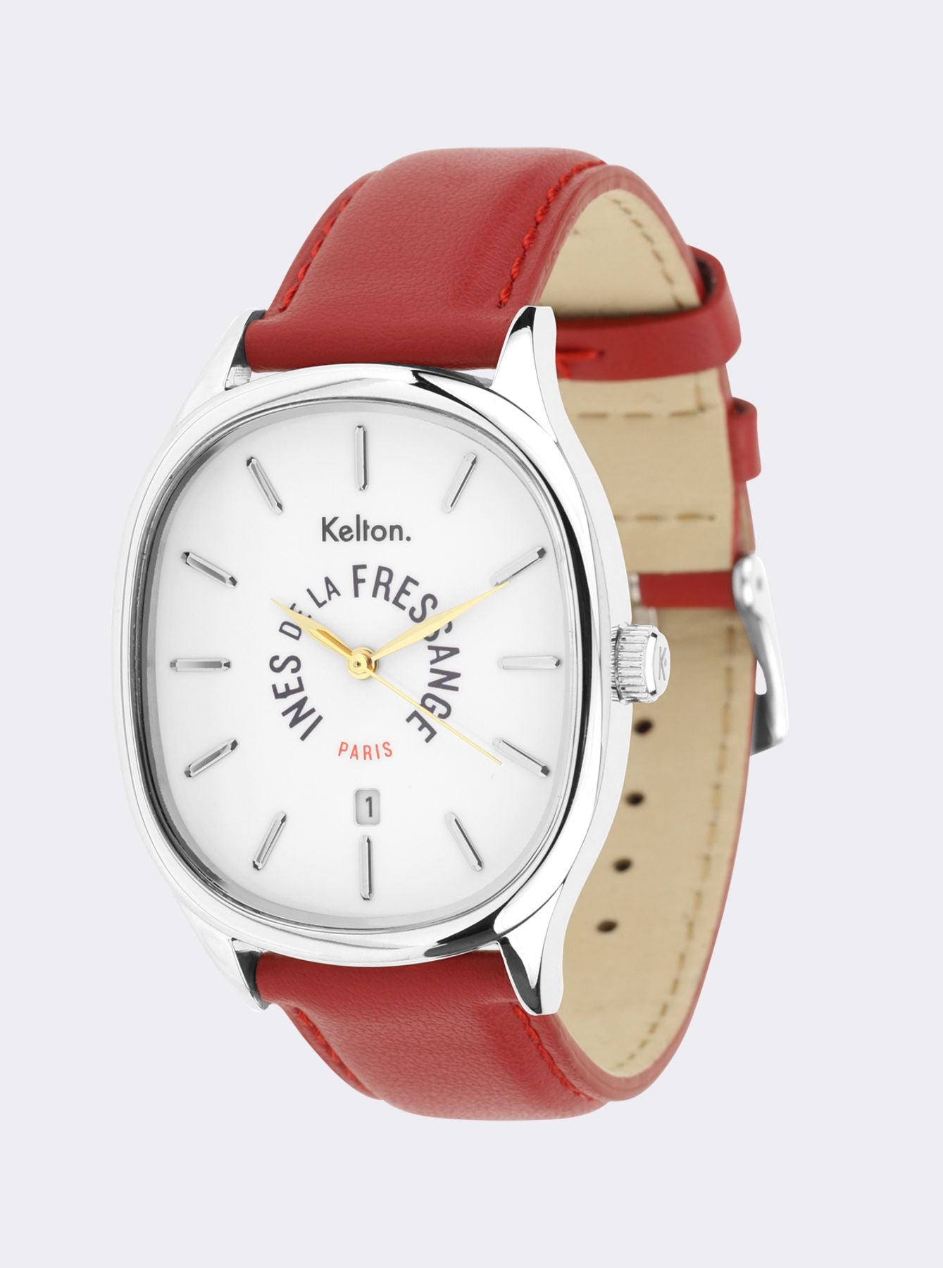 Ines de la Fressange Grande Colorama reloj rojo Kelton x Paris