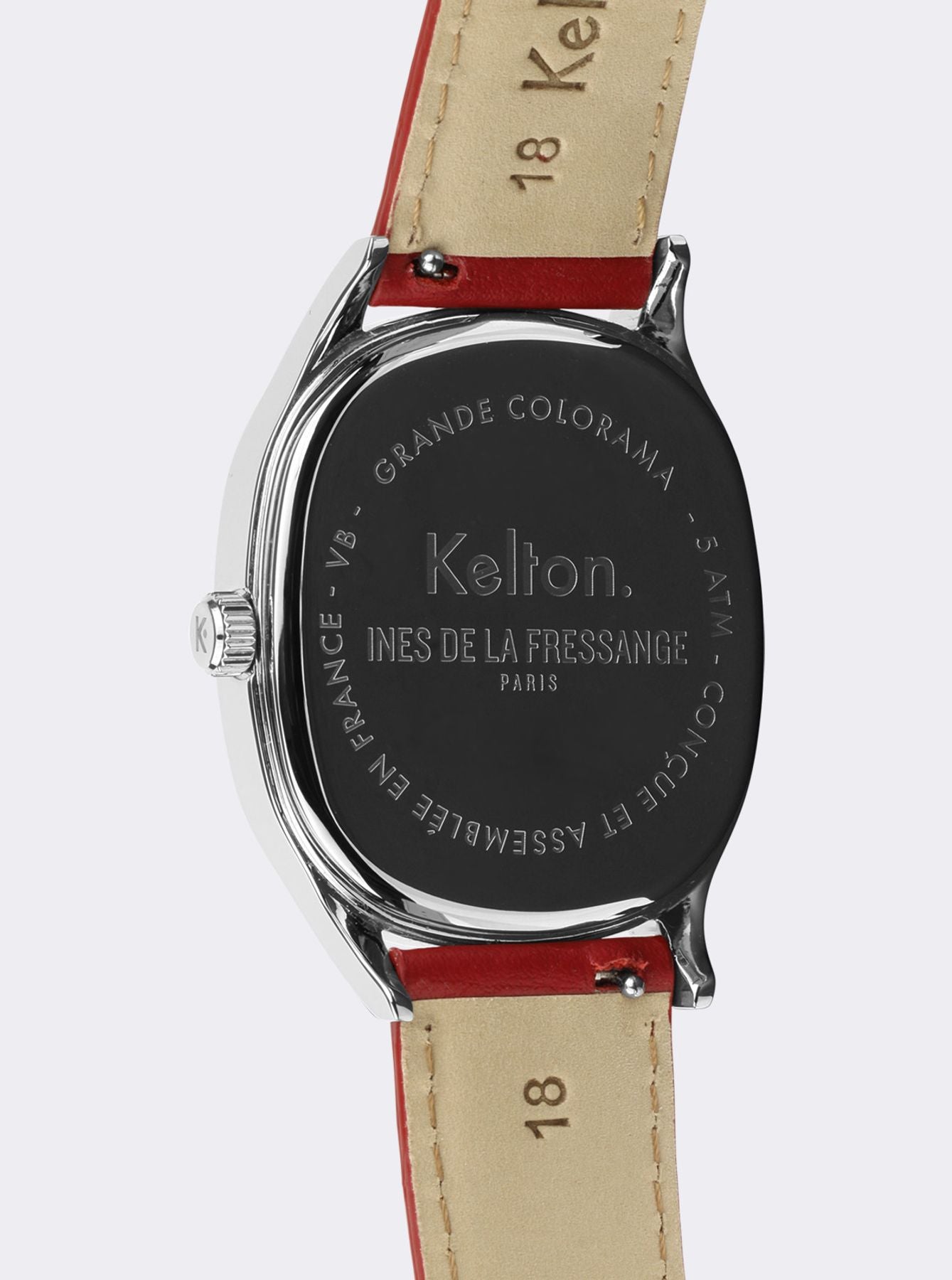 Ines de la Fressange Grande Colorama reloj rojo Kelton x Paris