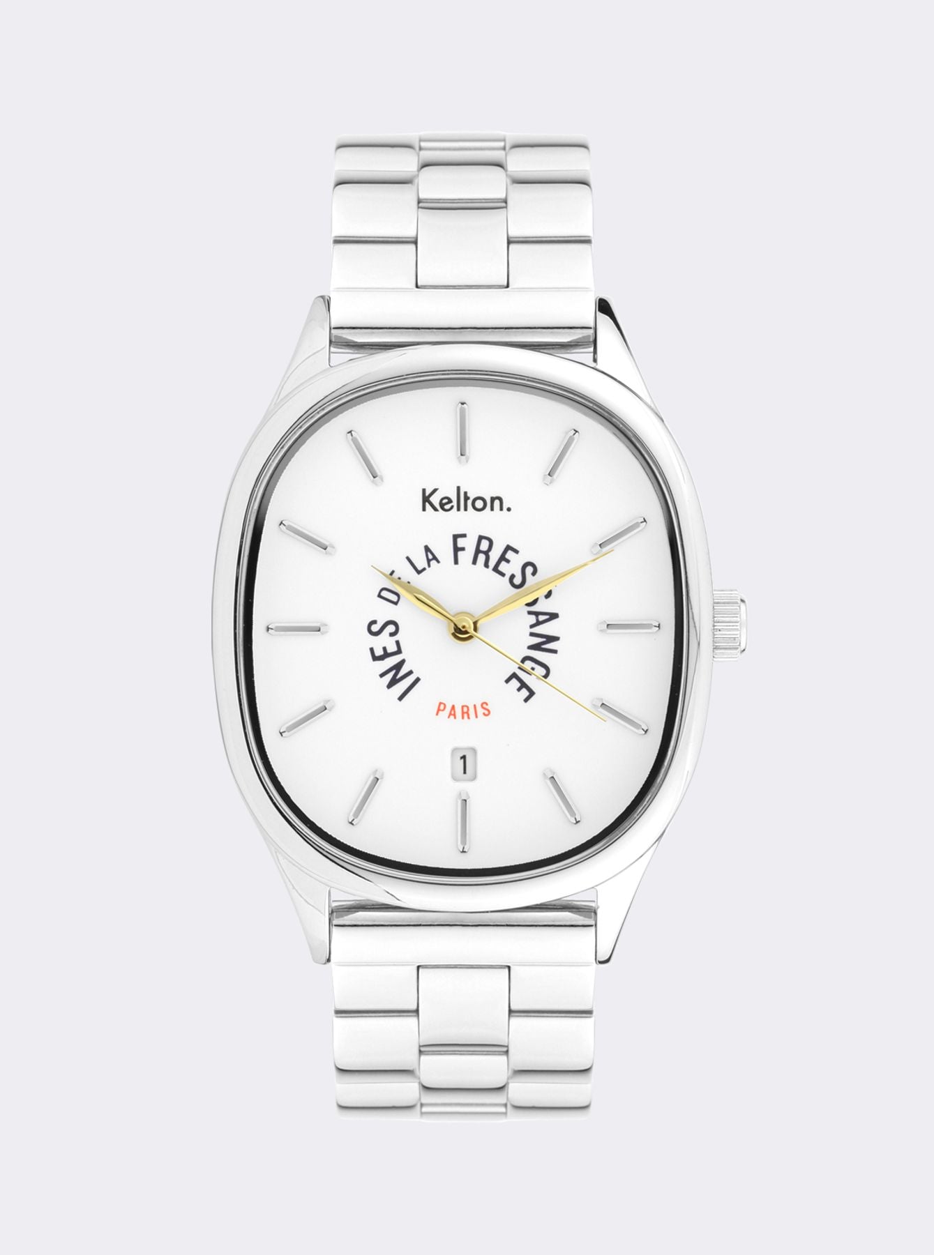 Ines de la Fressange Grande Colorama reloj de plata Kelton x París