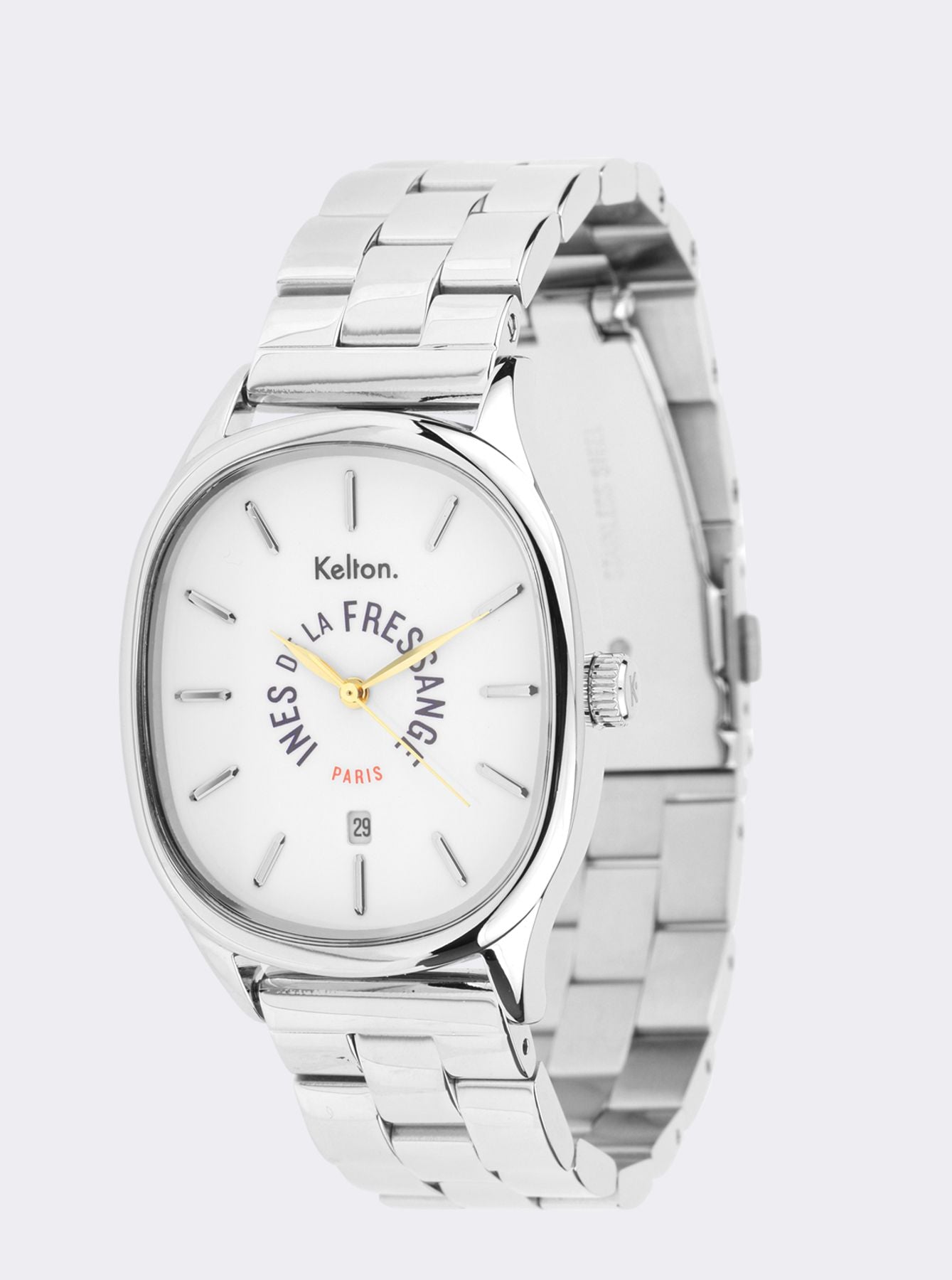 Ines de la Fressange Grande Colorama reloj de plata Kelton x París