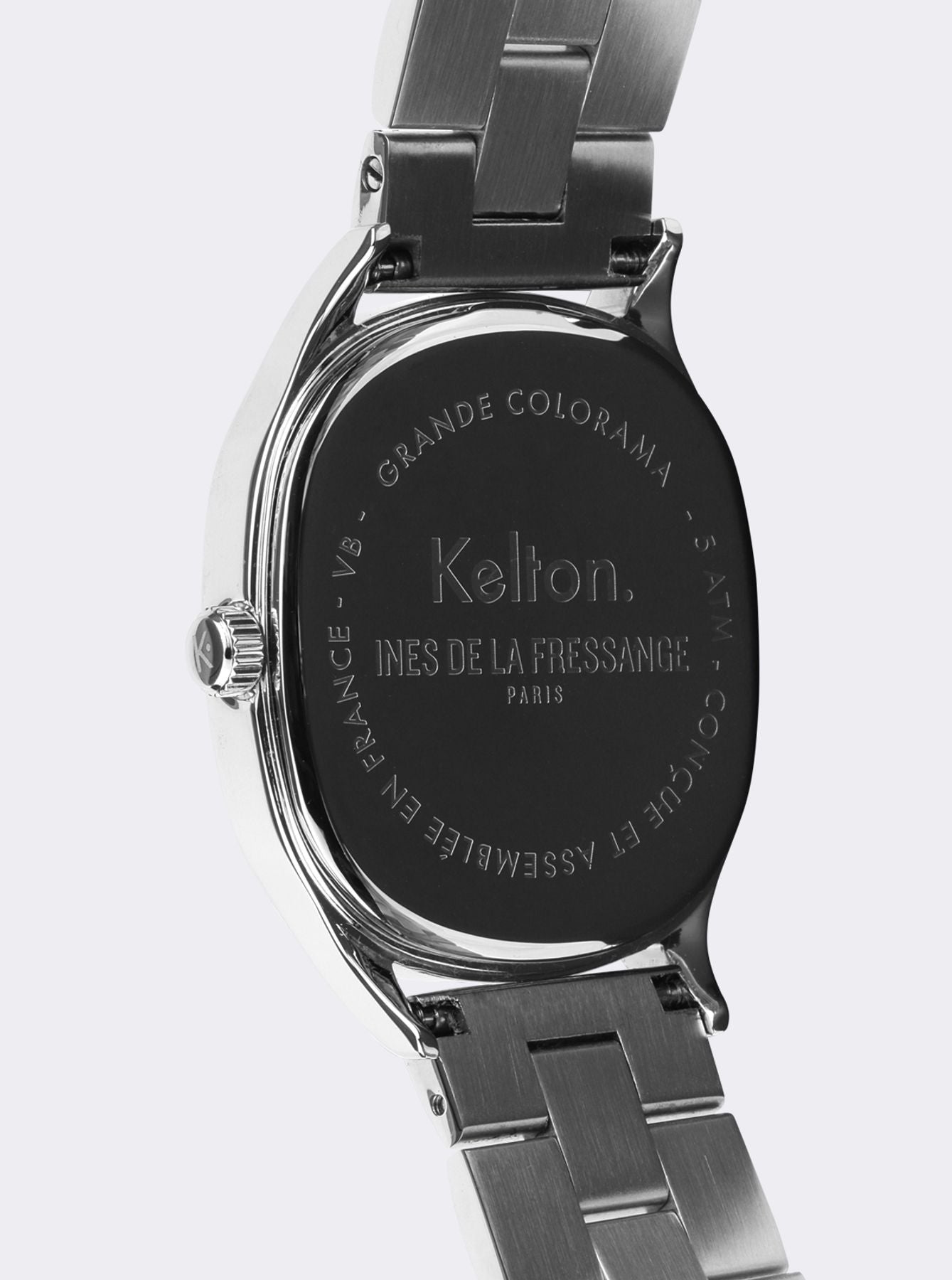 Ines de la Fressange Grande Colorama reloj de plata Kelton x París