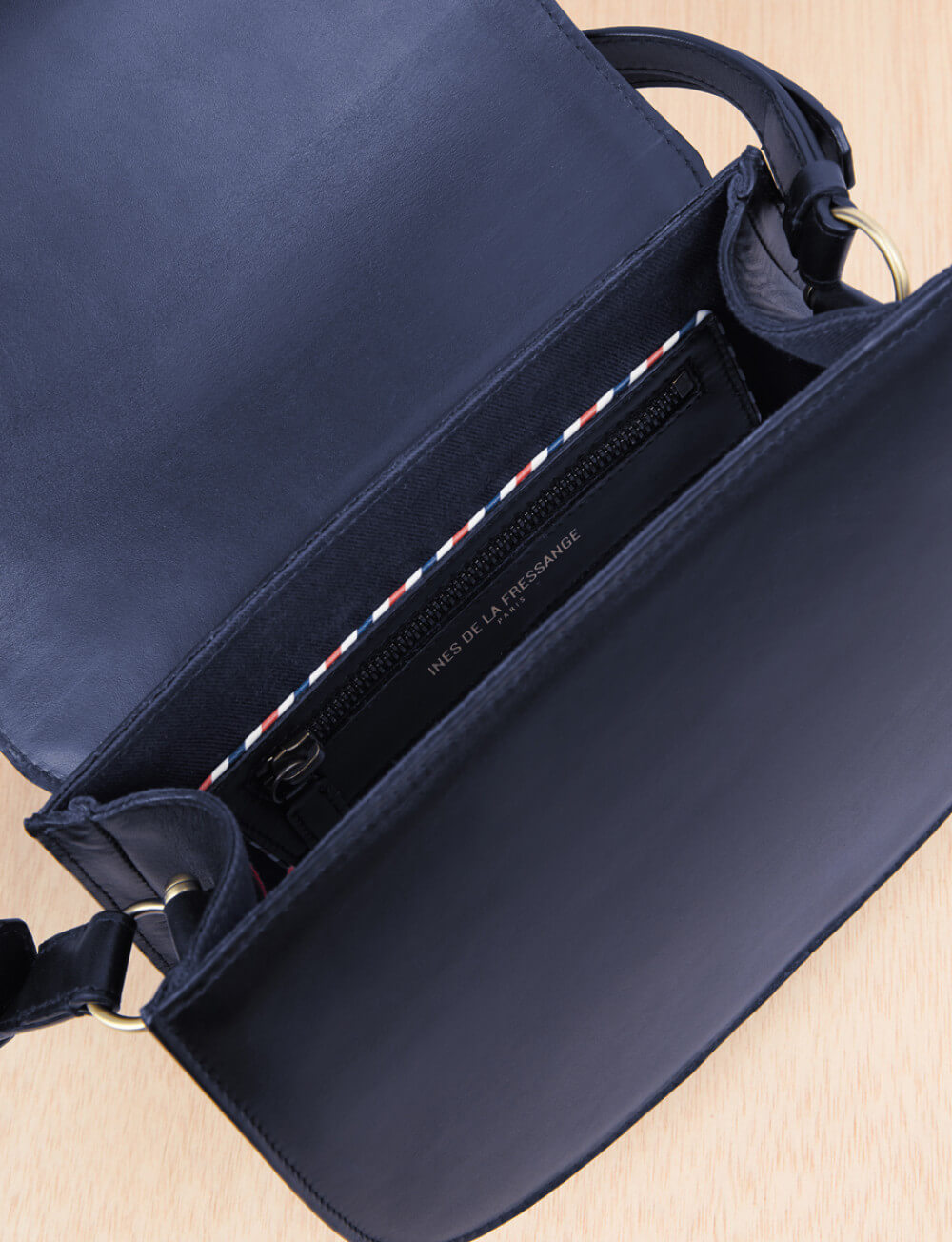 Borsa Flâneur in pelle blu navy