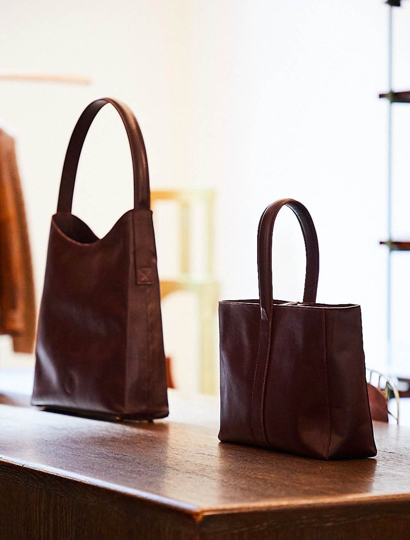 Borsa Léonore M in pelle bordeaux