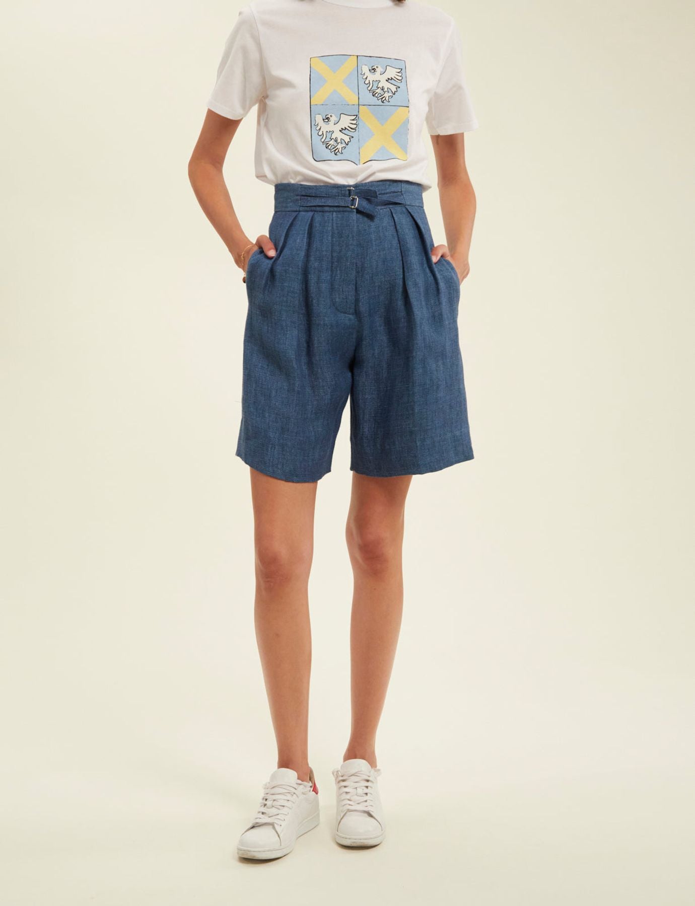 Pantalones cortos vaqueros azul ciruela