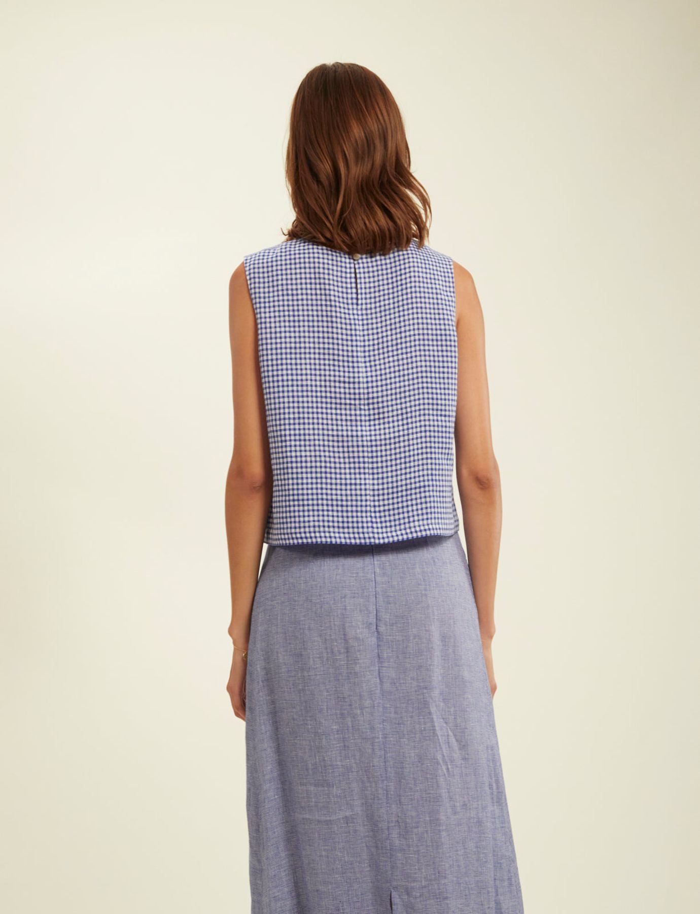 Blusa di lino blu Albert
