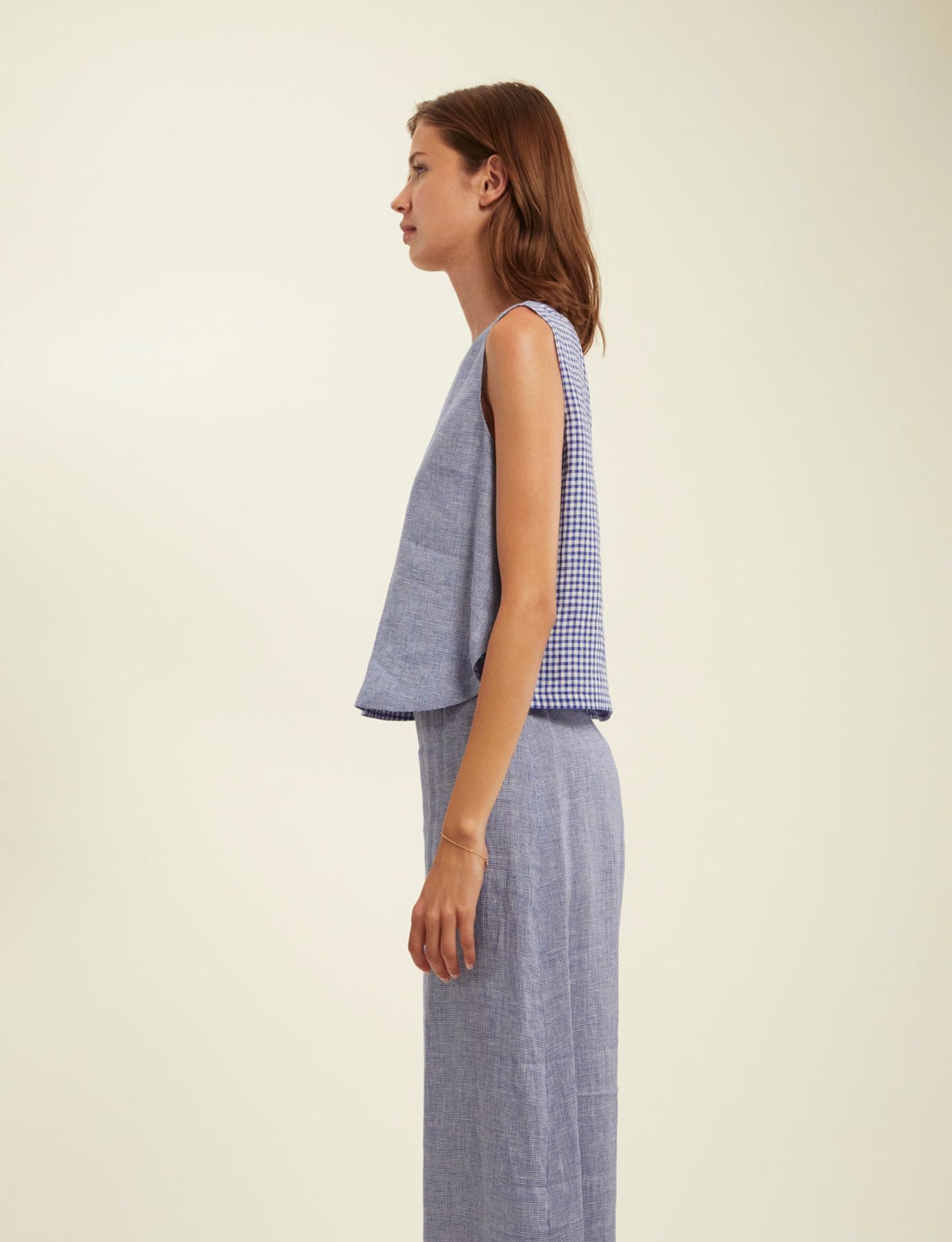 Blusa di lino blu Albert