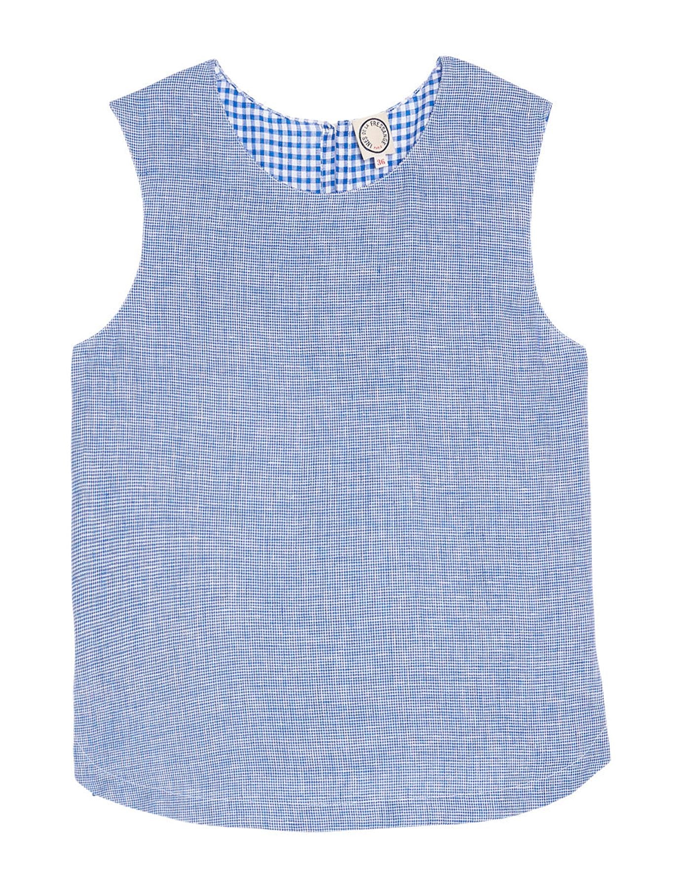 Blusa di lino blu Albert
