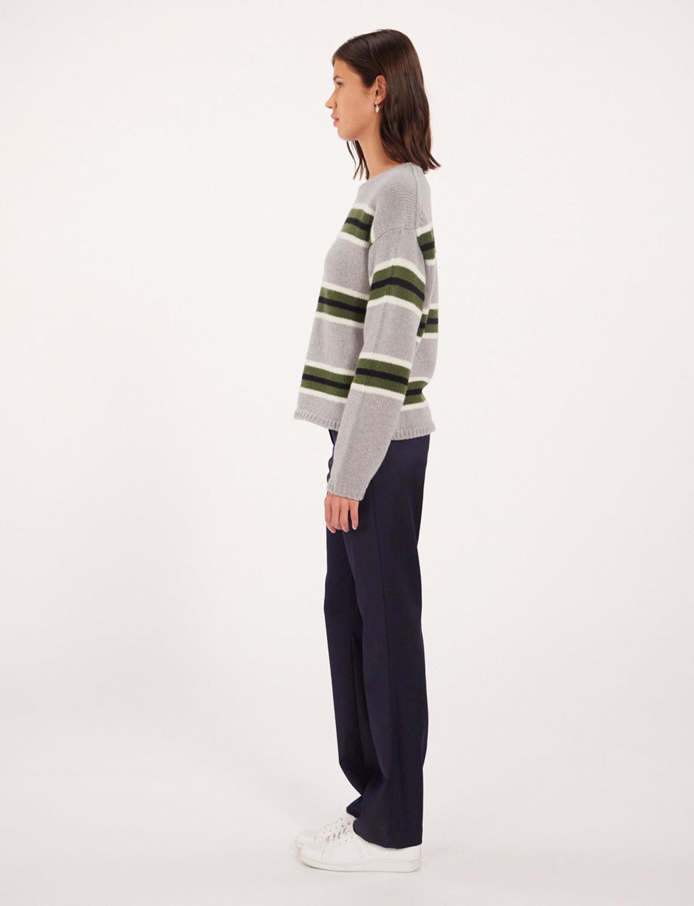 Maglia Elina in lana grigio/verde