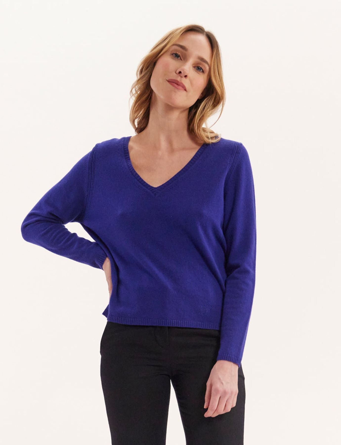 Maglia Morgane di lana e cachemira blu