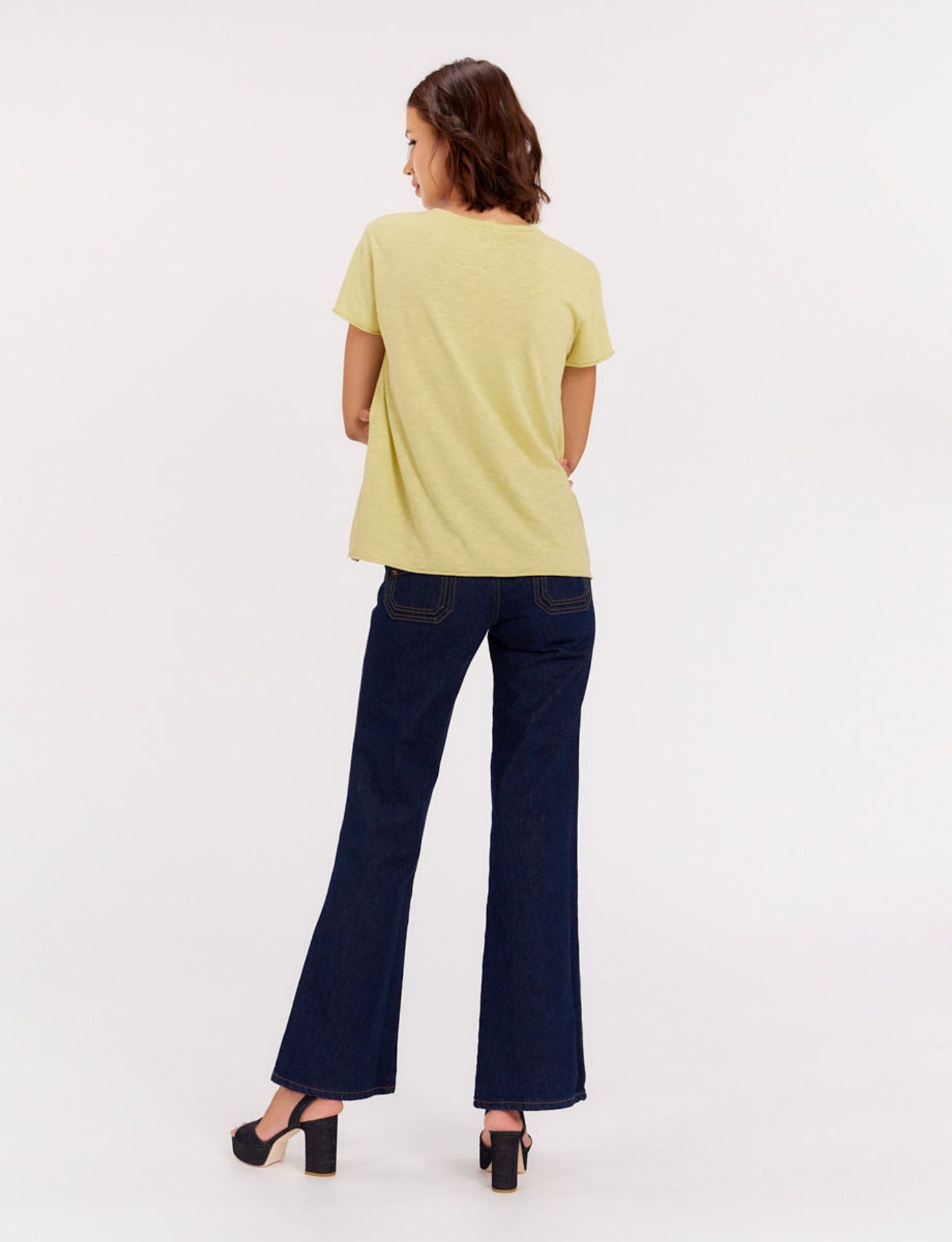 Maglietta Katalina con scollo a V, limone