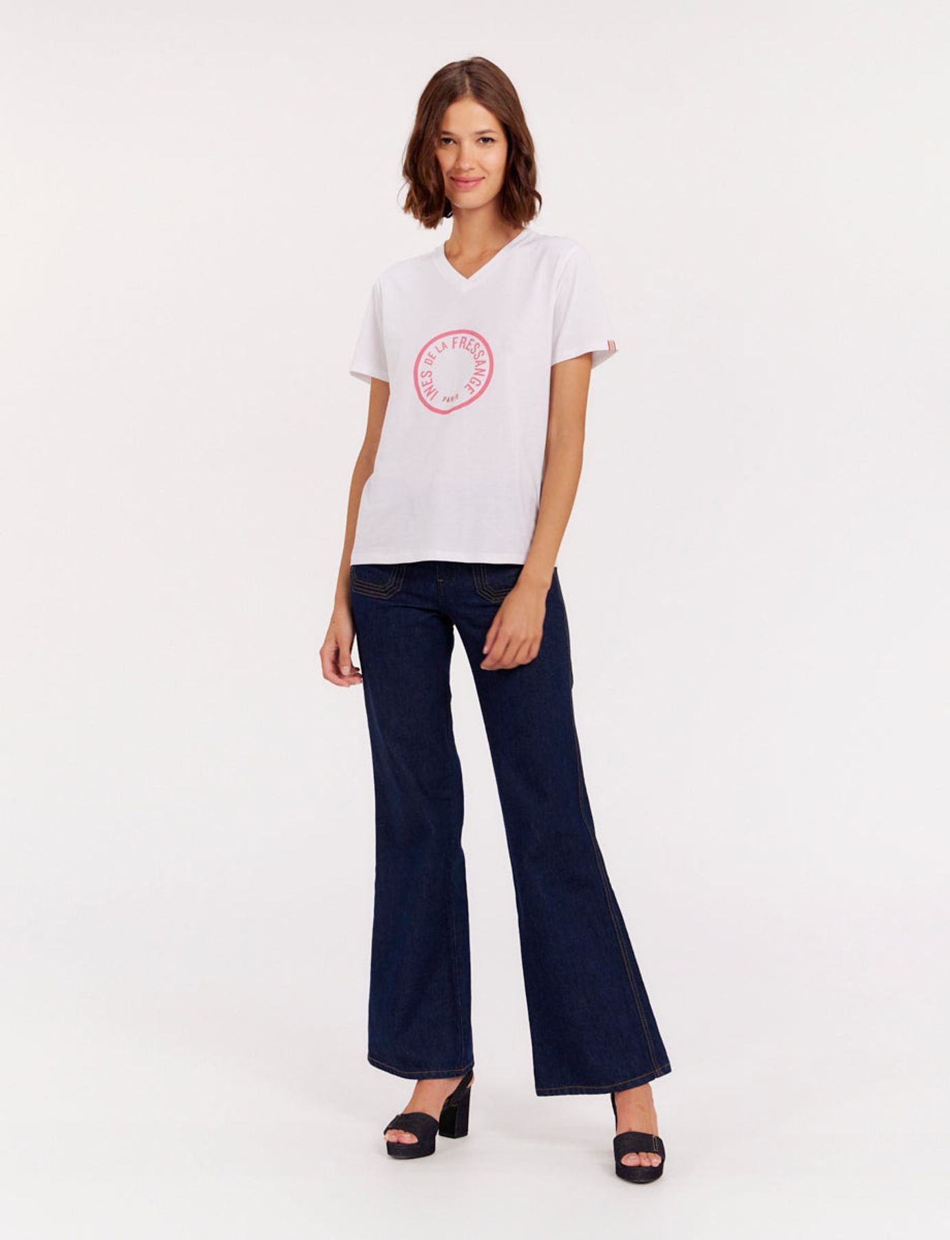 Maglietta Aurore rosa con scollo a V