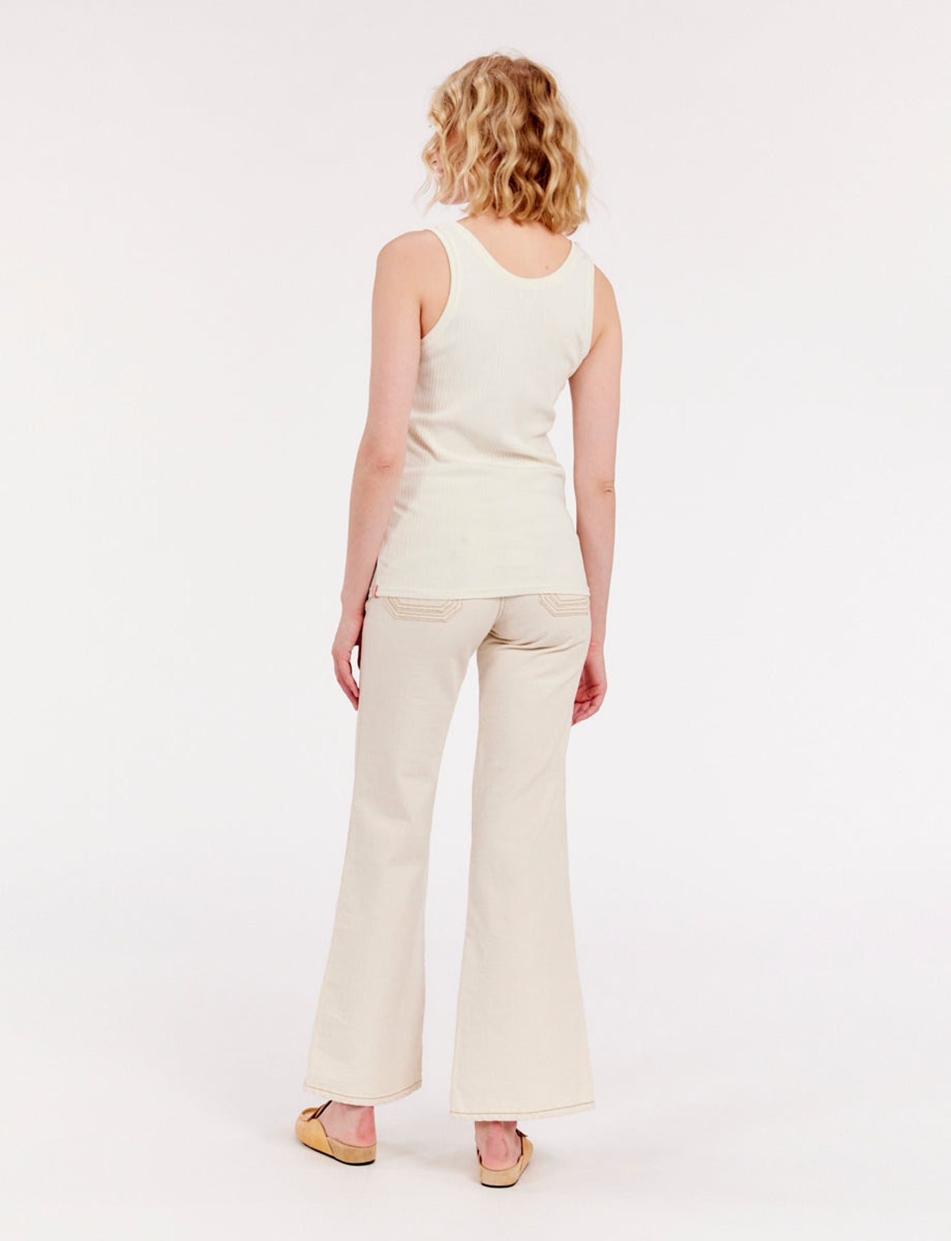 Camiseta de tirantes Amelie in jersey marfil