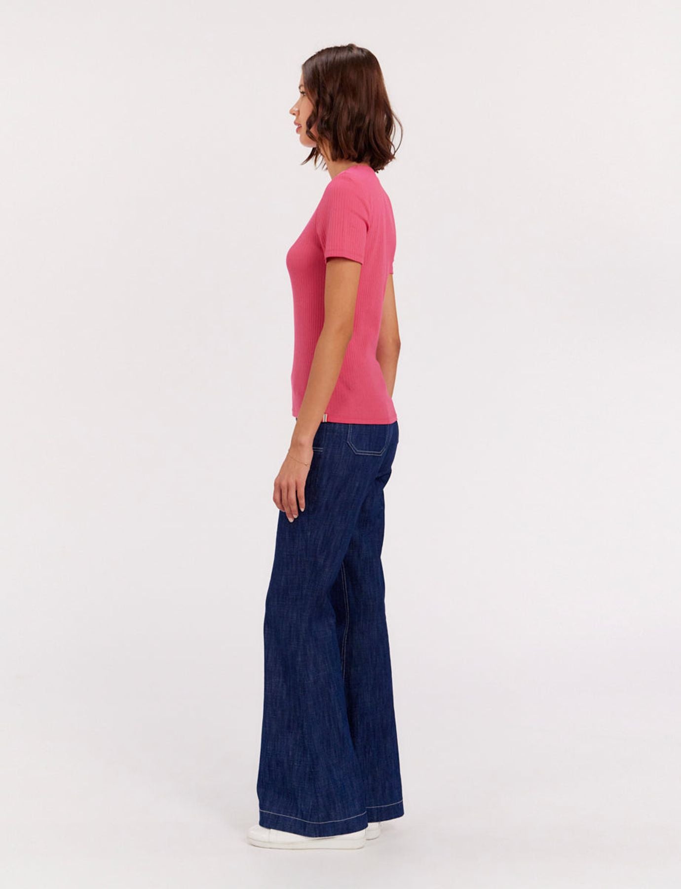 T-shirt a coste rosa Ella