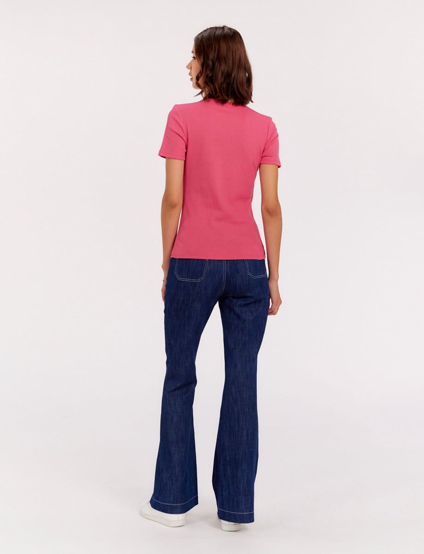 T-shirt a coste rosa Ella
