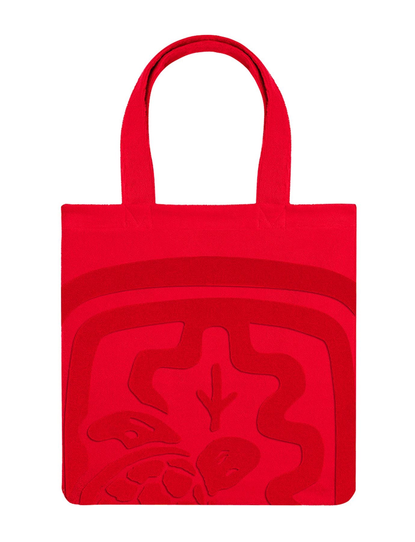 Boudoir, borsa in Terry, Ines x Vilebrequin, rosso papavero